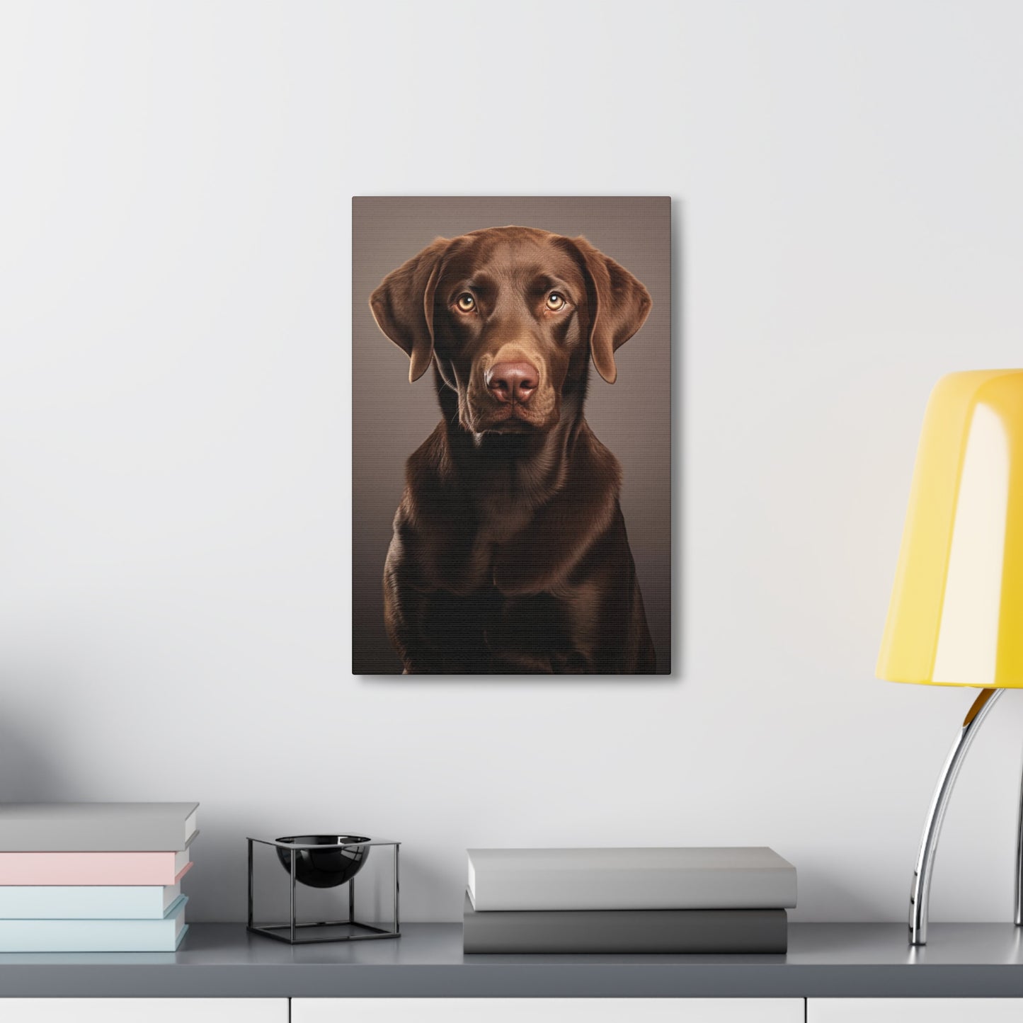 Chocolate Lab Portrait Canvas Print Aesthetic Chocolate Labrador Retrievers Wall Decor Art Prints Gifts Paintings