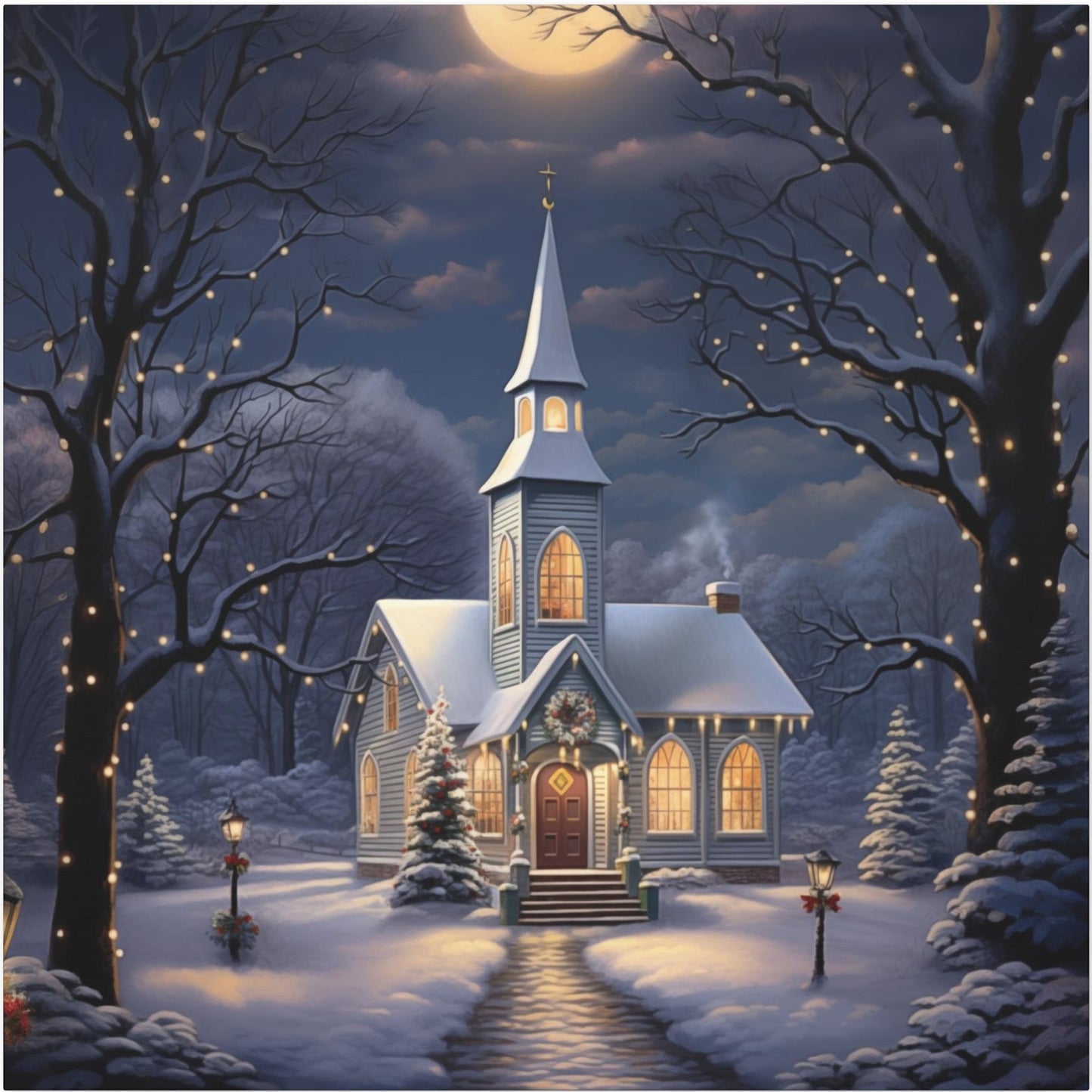 country church Christmas wall decor