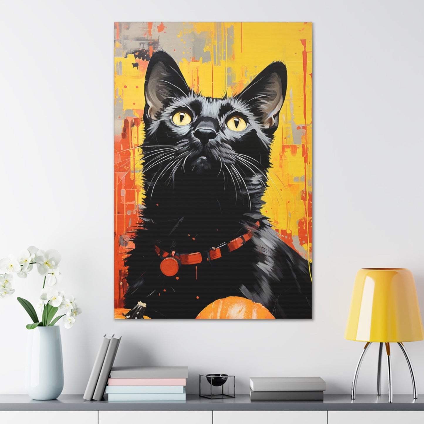 Halloween pumpkins Andy Warhol black cats poster art