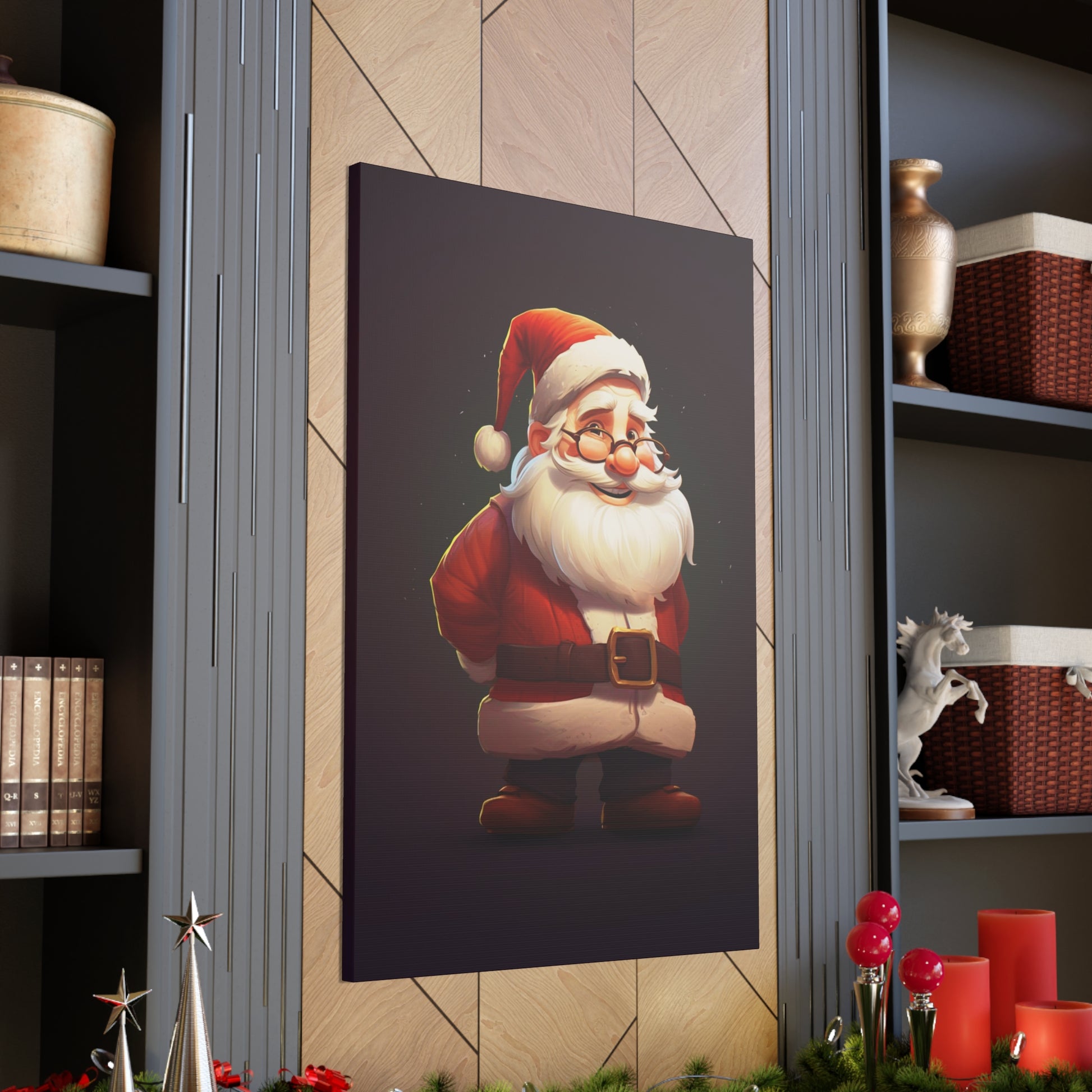 cartoon santa claus canvas print