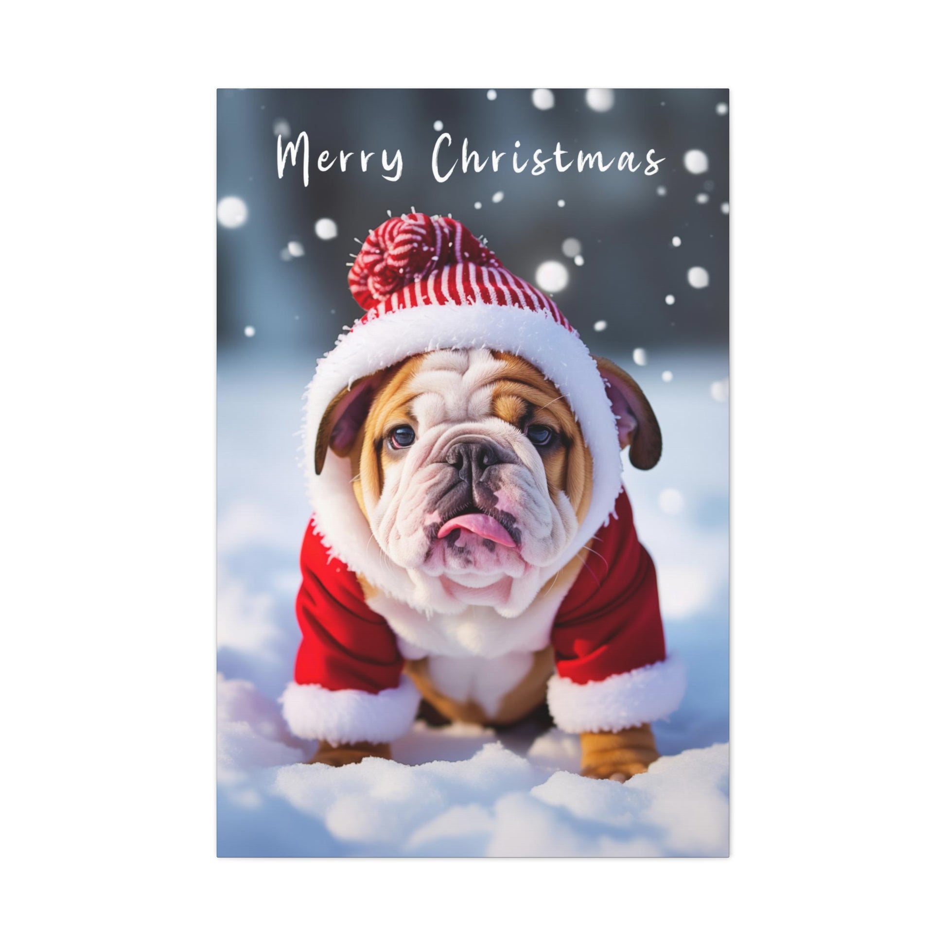 Bulldog Christmas wall art ideas