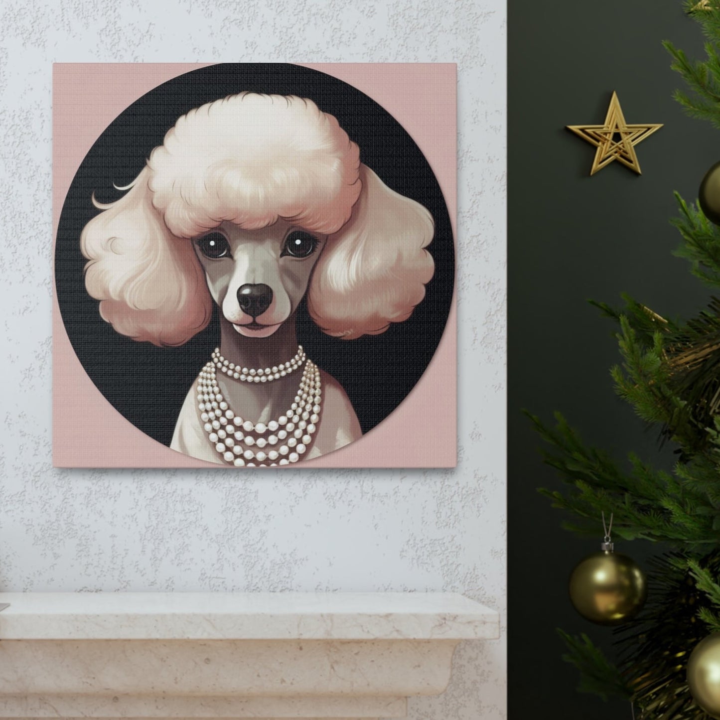 poodle art deco canvas print picture