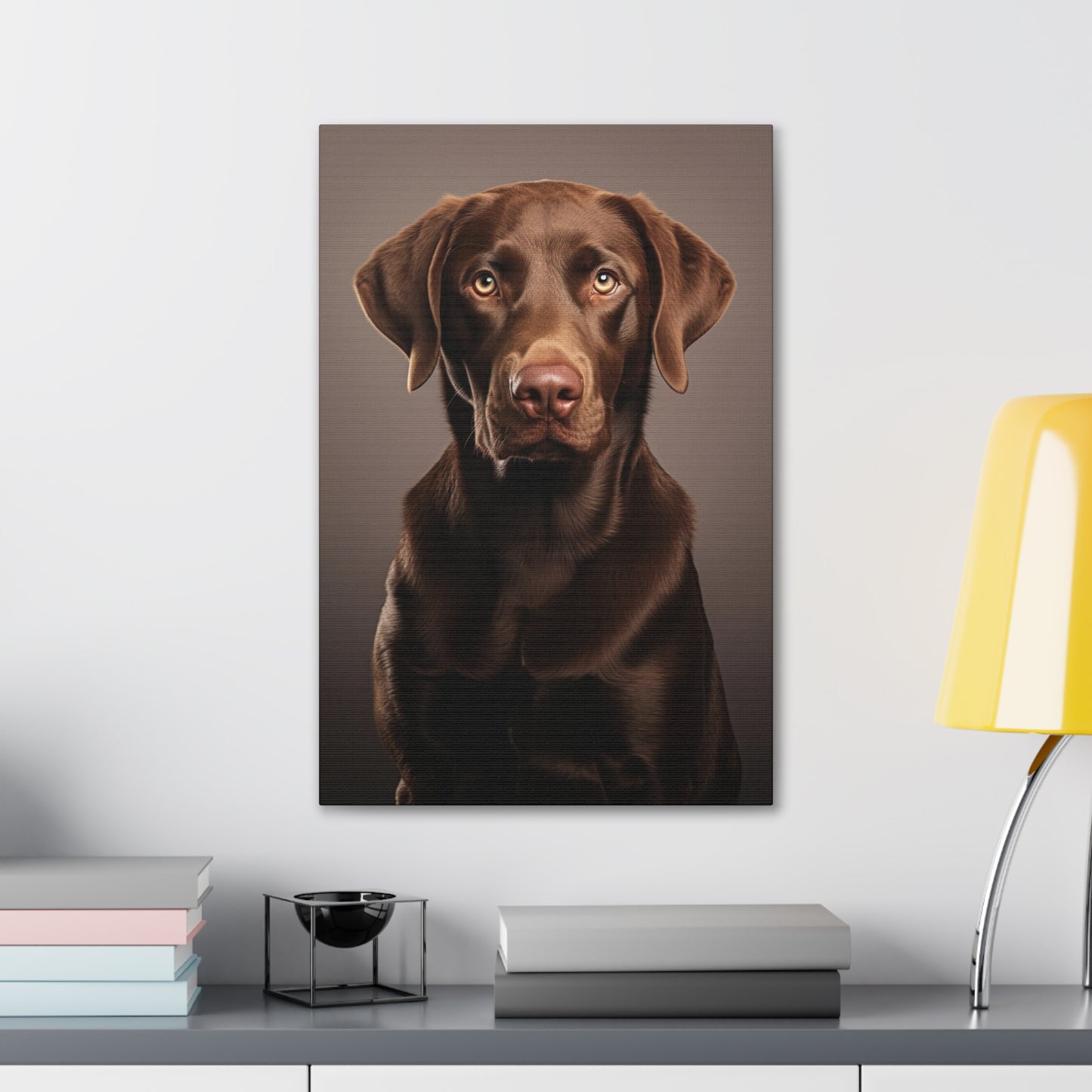 Chocolate Lab Portrait Canvas Print Aesthetic Chocolate Labrador Retrievers Wall Decor Art Prints Gifts Paintings