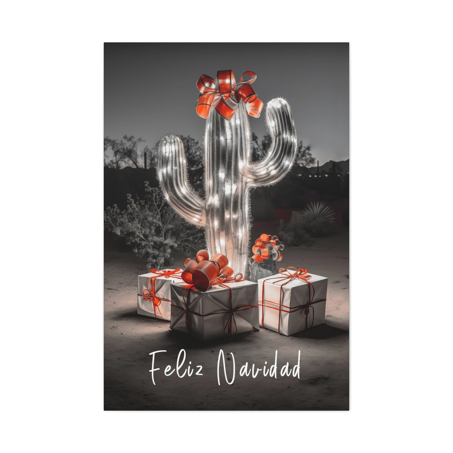 Cactus Christmas wall art