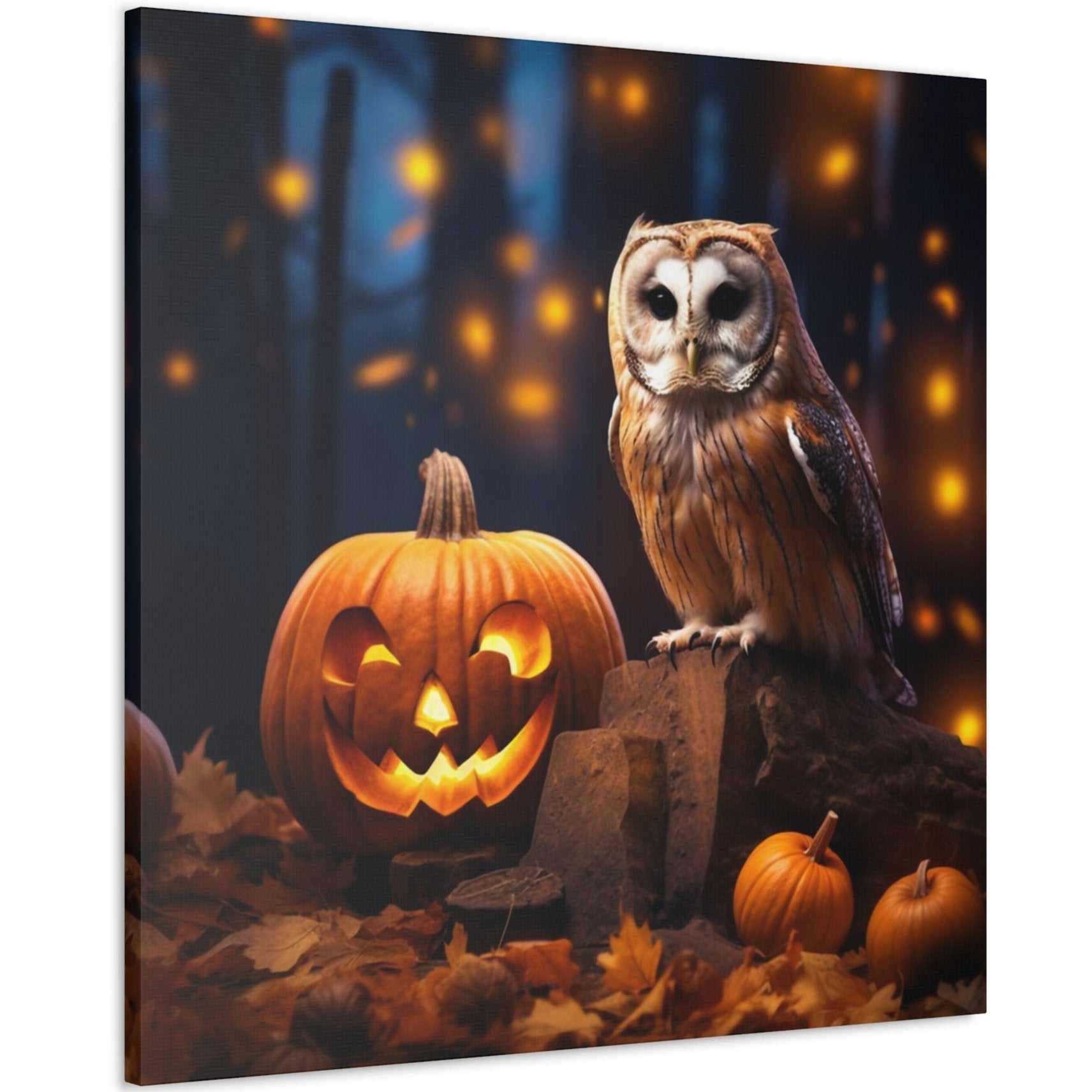 Halloween owl jack-o-lantern decor indoor