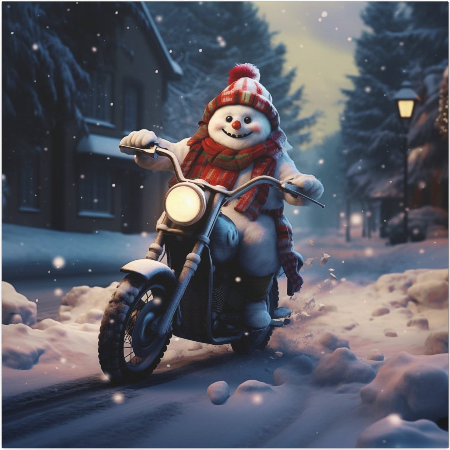 Riding on Motorcycle canvas prints