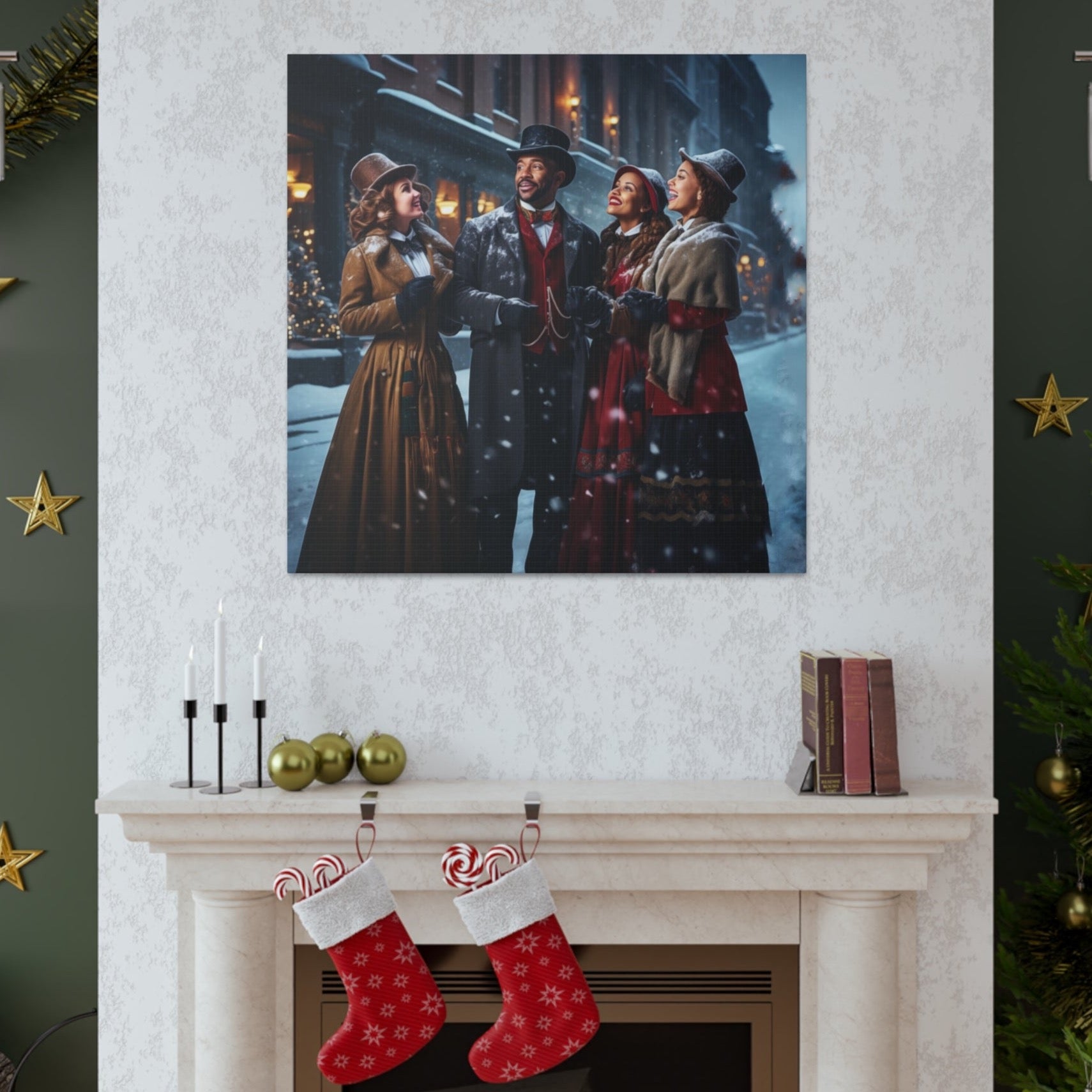 Victorian carolers art prints