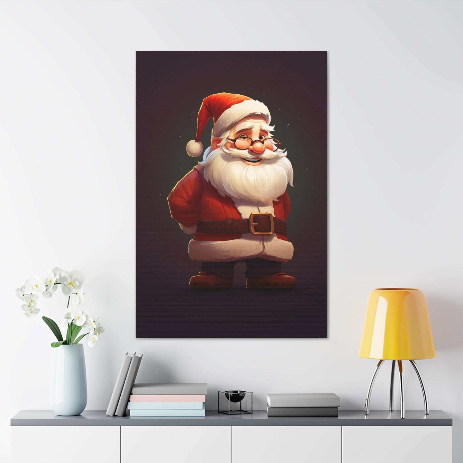 cartoon santa canvas print