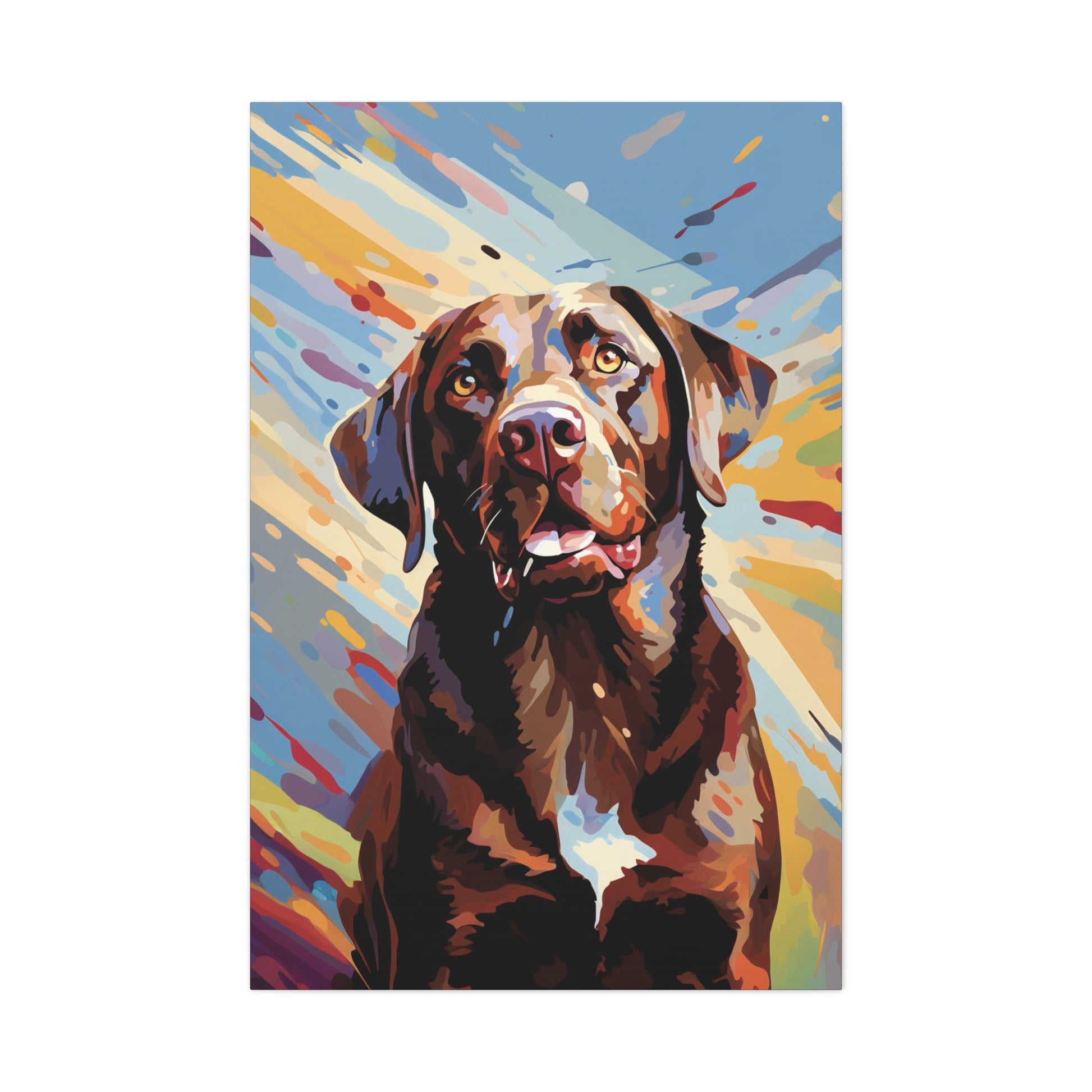 modern art chocolate lab canvas prints