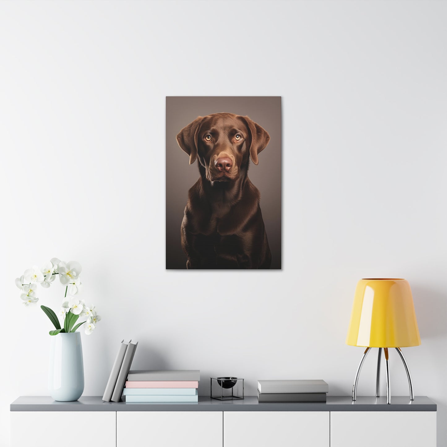 Chocolate Lab Portrait Canvas Print Aesthetic Chocolate Labrador Retrievers Wall Decor Art Prints Gifts Paintings