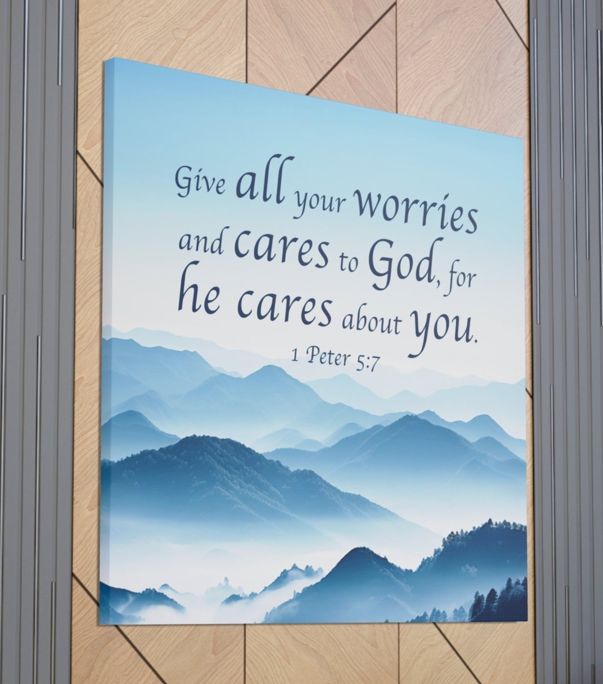 cast all your cares on him wall decor art print