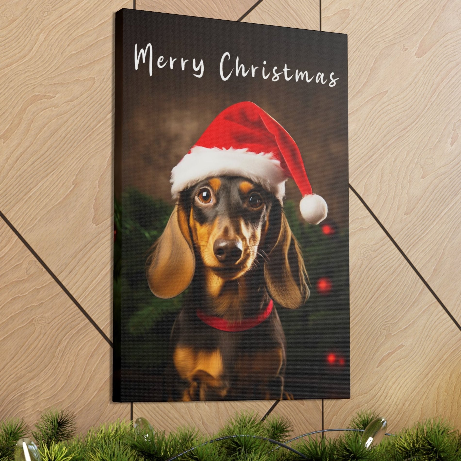 Christmas Dachshunds with Santa hat decor ideas