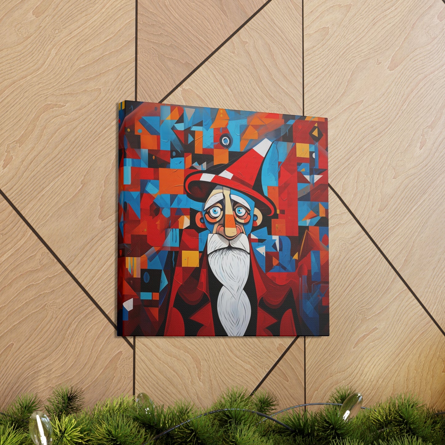 Christmas Picasso Santa art print