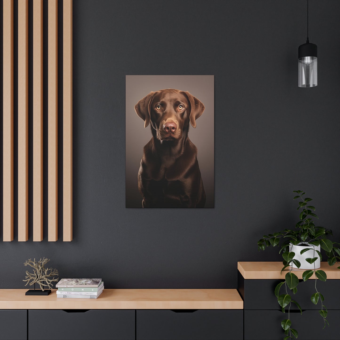 Chocolate Lab Portrait Canvas Print Aesthetic Chocolate Labrador Retrievers Wall Decor Art Prints Gifts Paintings