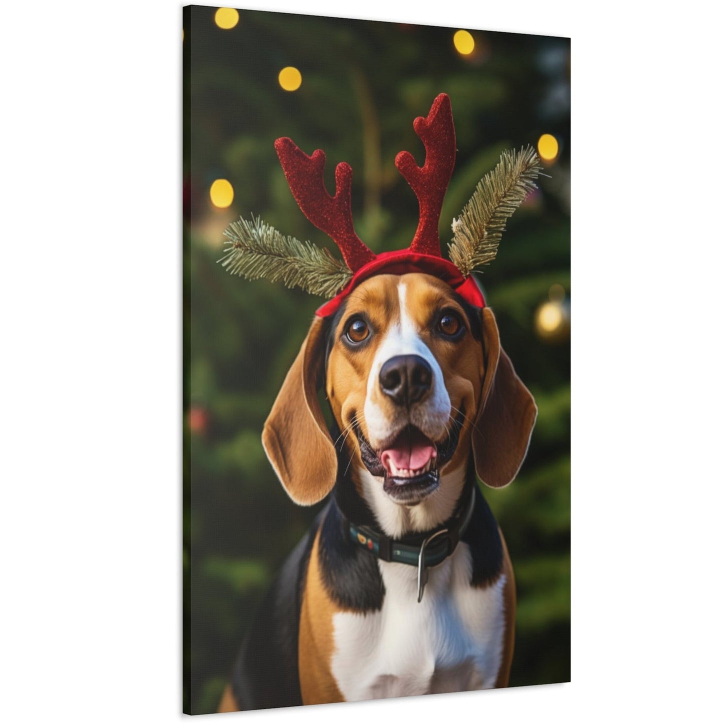Christmas Beagle with reindeer antlers decor ideas