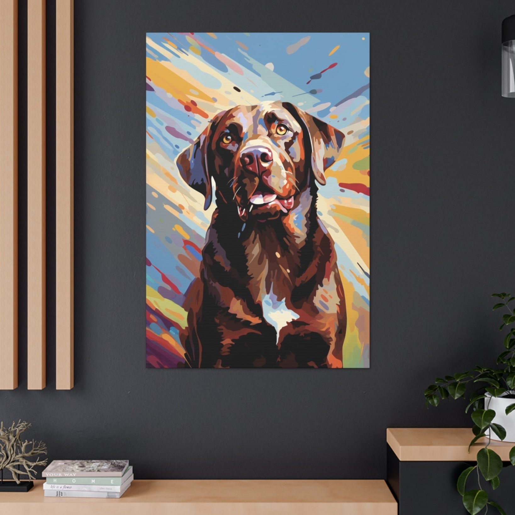 chocolate lab canvas print modern art