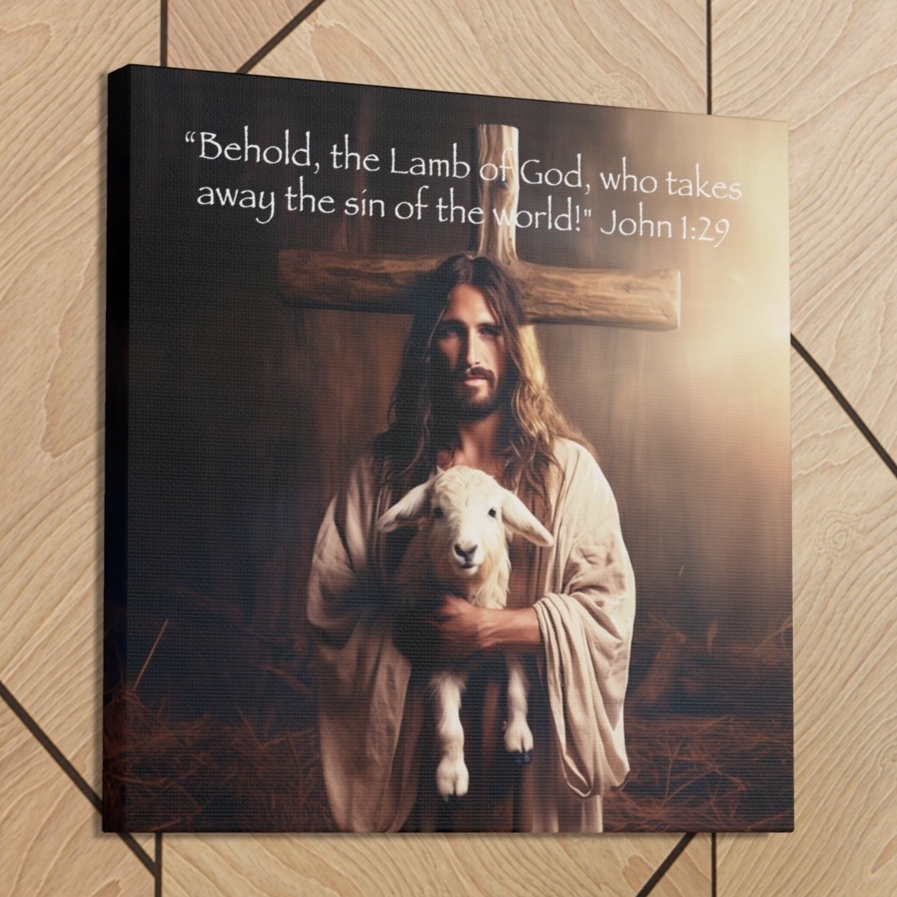 christian gifts wall art jesus lamb of god john 1:29 canvas prints