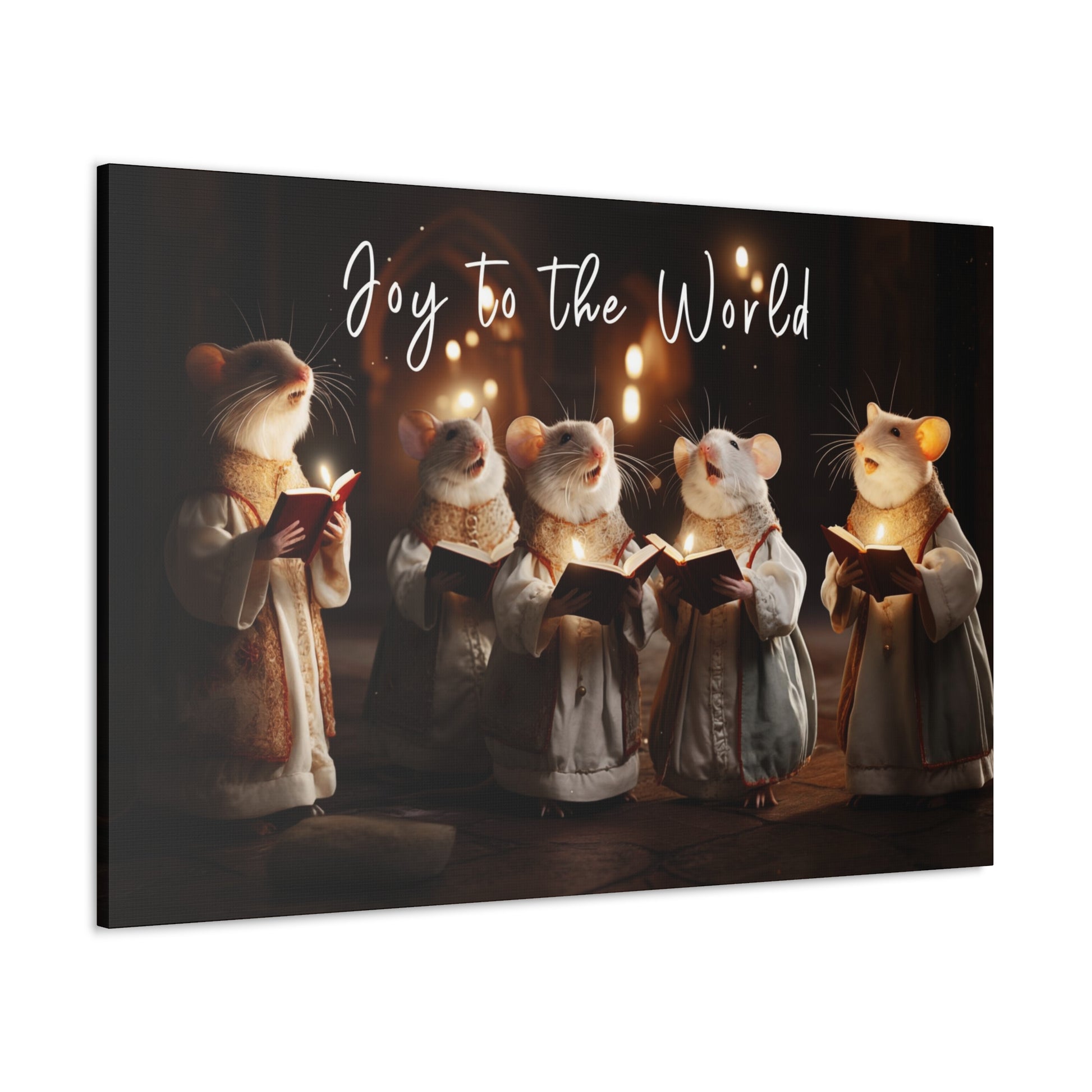 Christmas mice carolers art prints