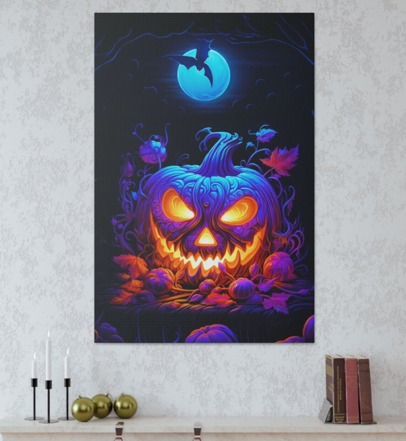 scary blacklight jack-o-lantern