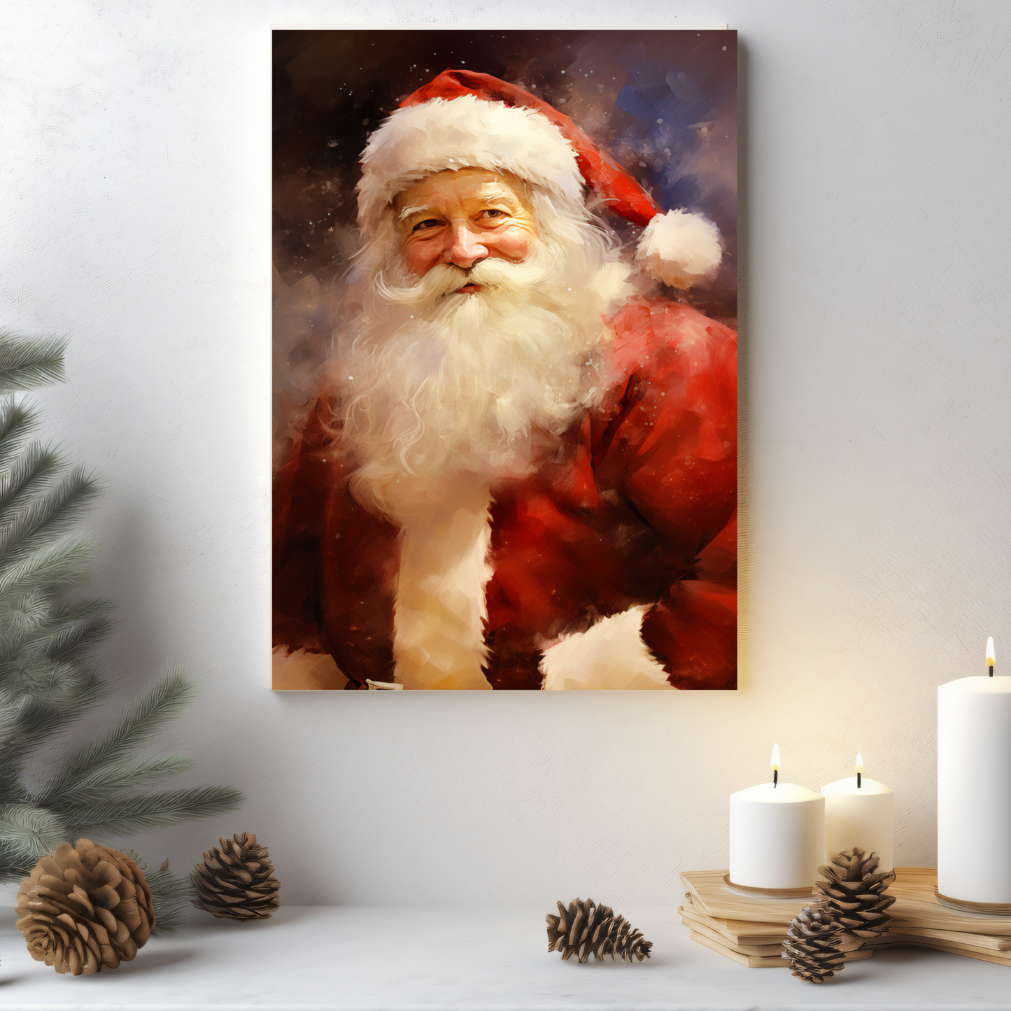 traditional santa wall decor art
