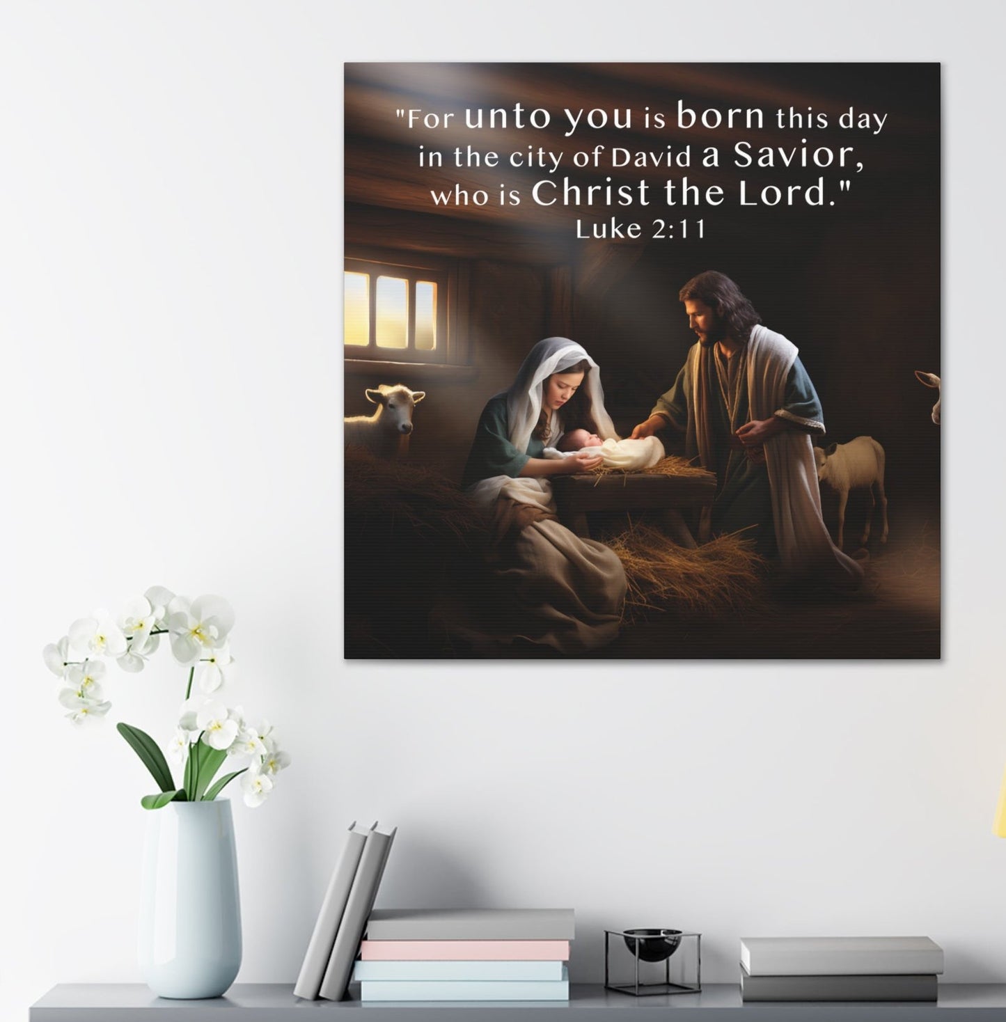 Luke 2:11 canvas print, Luke 2:11 wall art gifts