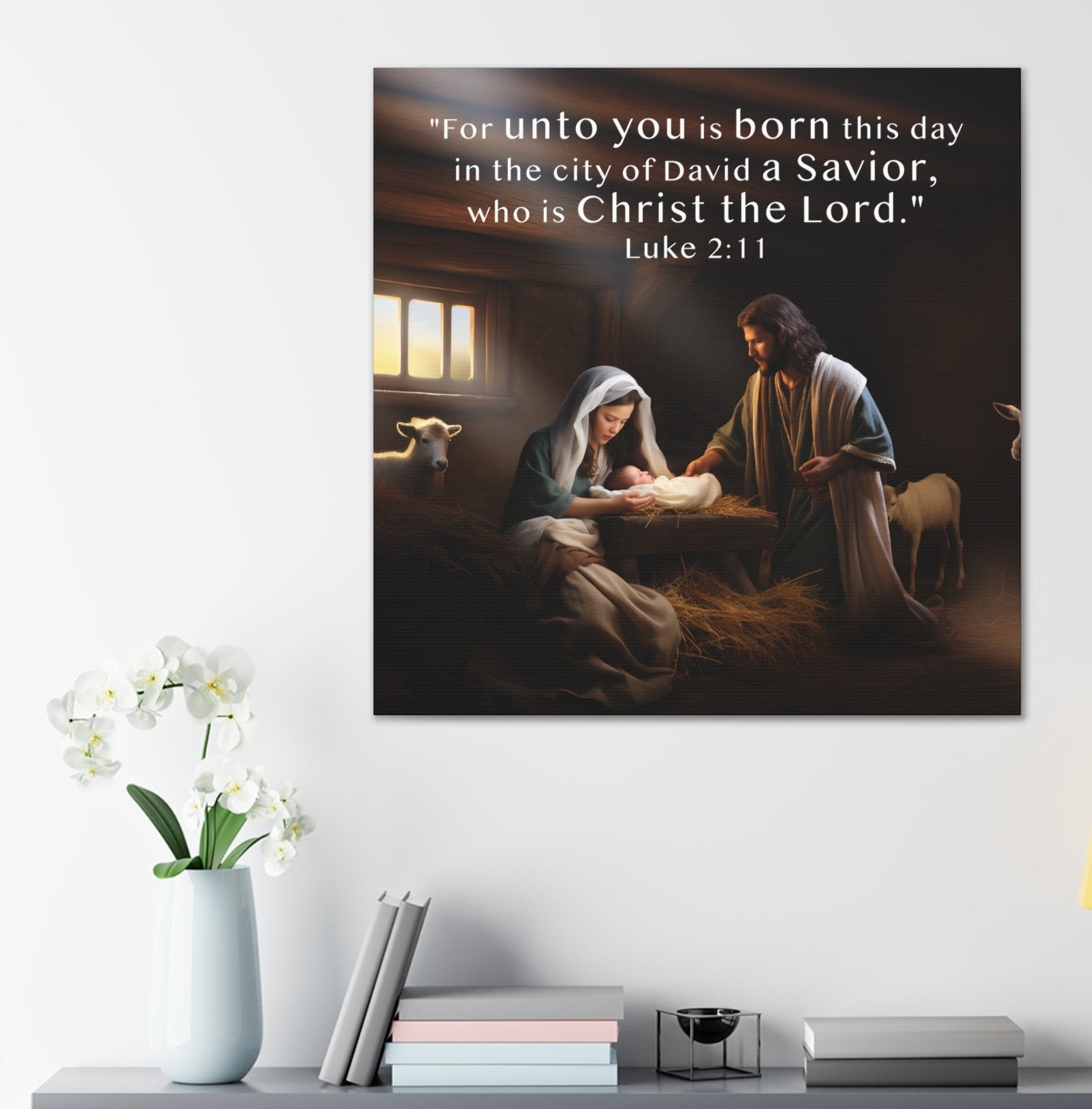 Luke 2:11 canvas print, Luke 2:11 wall art gifts