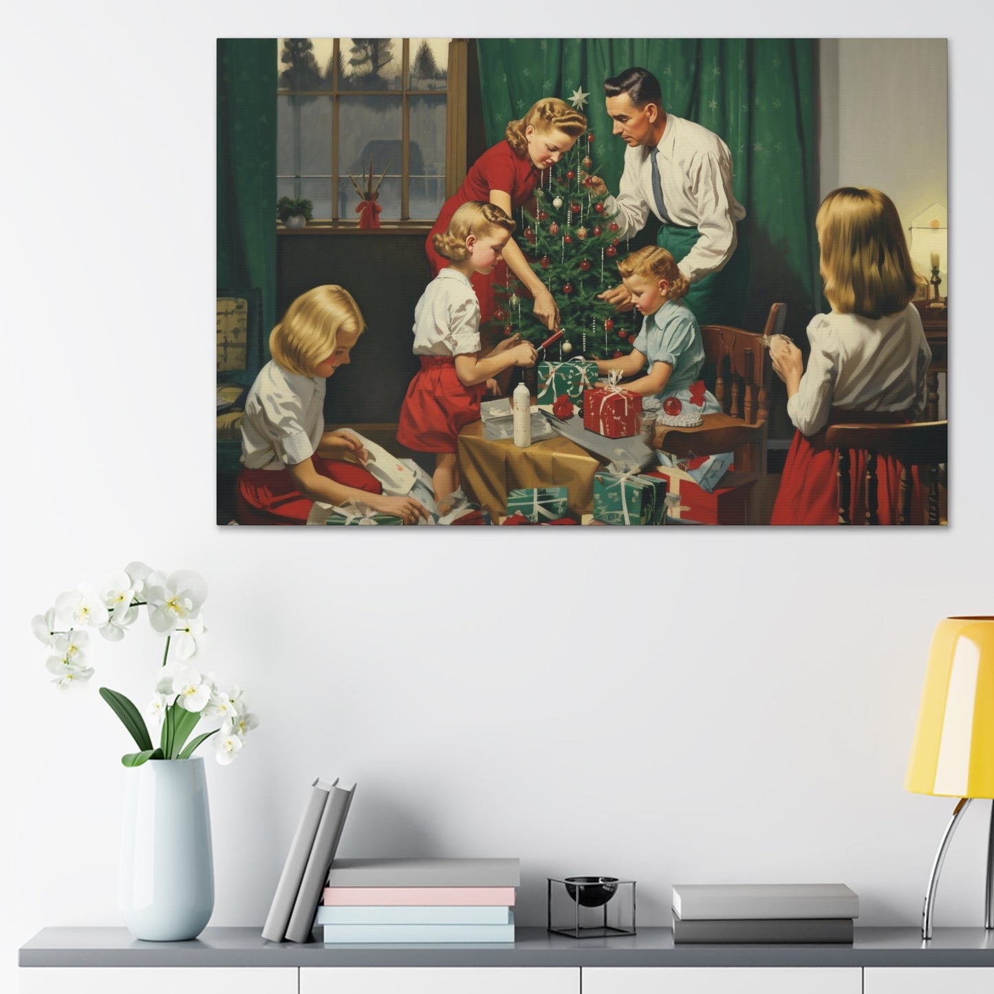 fifties style christmas canvas print