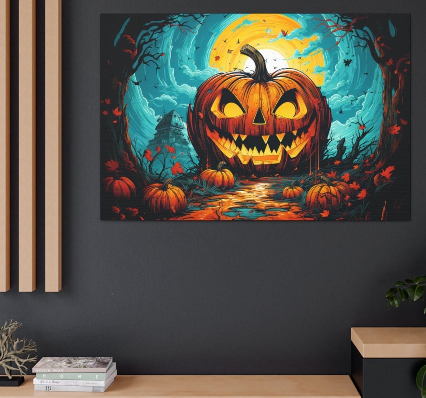 pop art style Halloween jack-o-lantern