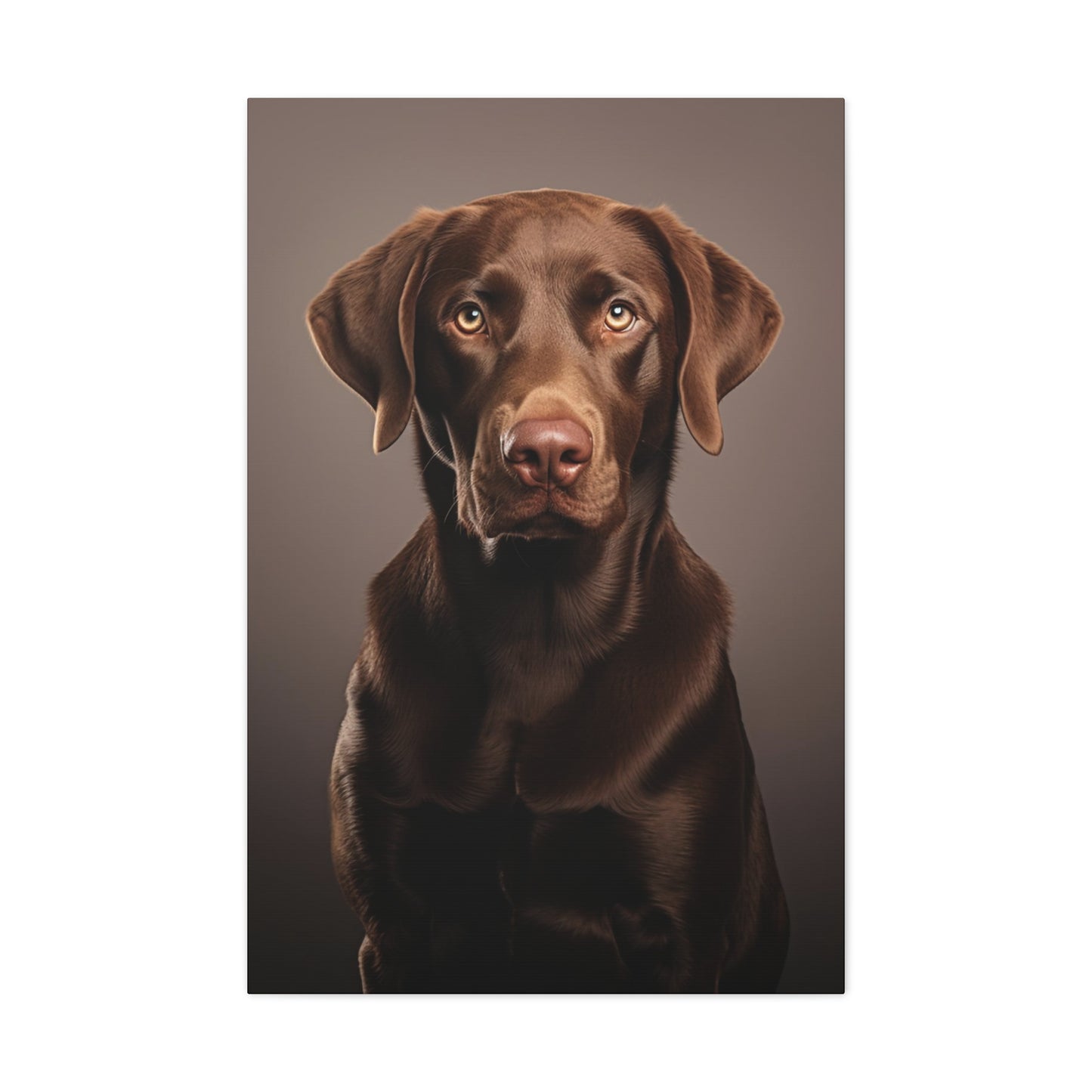 Chocolate Lab Portrait Canvas Print Aesthetic Chocolate Labrador Retrievers Wall Decor Art Prints Gifts Paintings