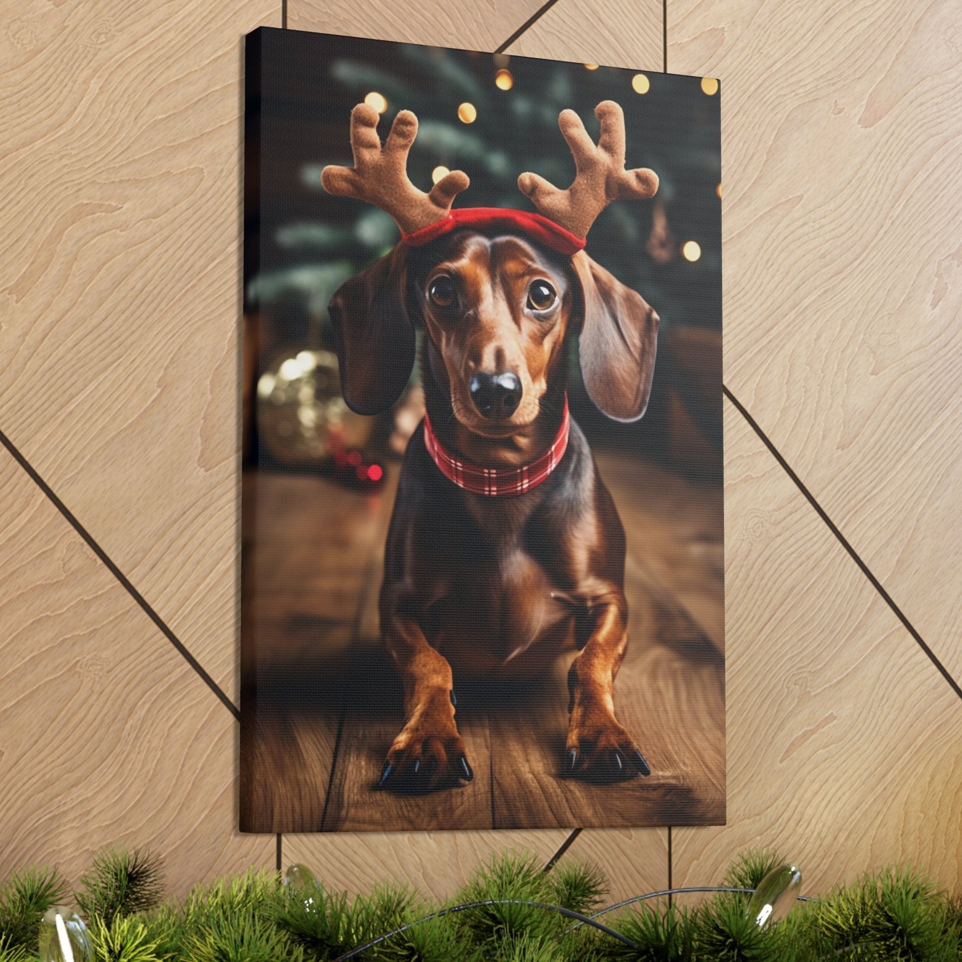 Christmas Dachshund canvas prints