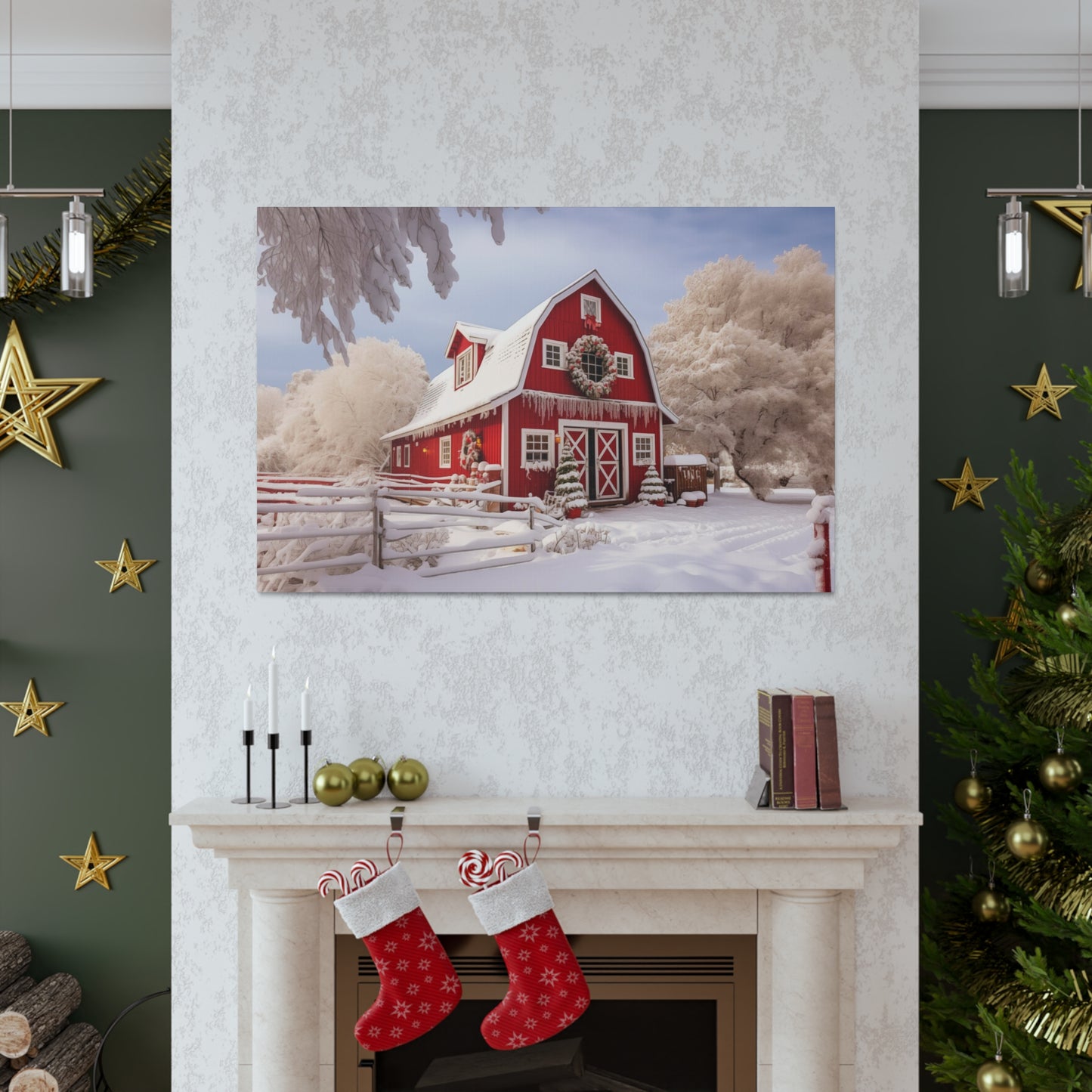 red country barn canvas print