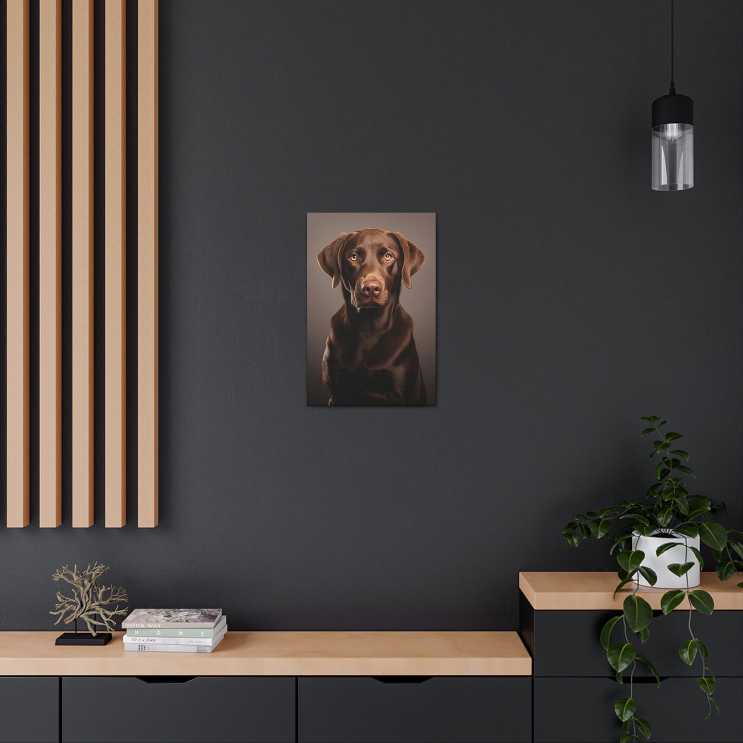 Chocolate Lab Portrait Canvas Print Aesthetic Chocolate Labrador Retrievers Wall Decor Art Prints Gifts Paintings