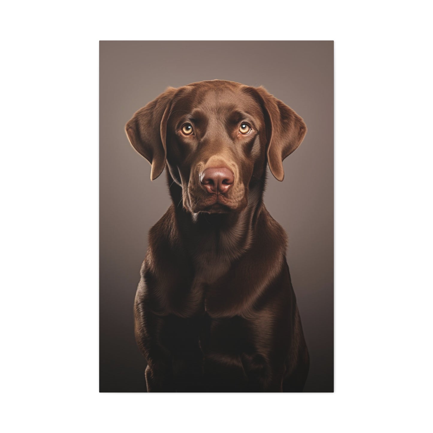 Chocolate Lab Portrait Canvas Print Aesthetic Chocolate Labrador Retrievers Wall Decor Art Prints Gifts Paintings