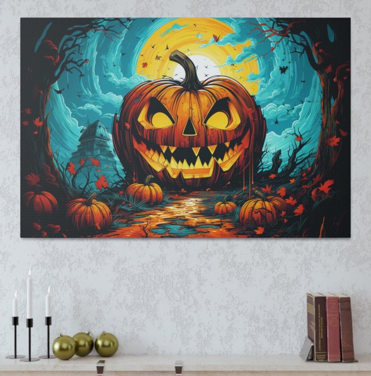 Halloween art print jack-o-lantern pop art