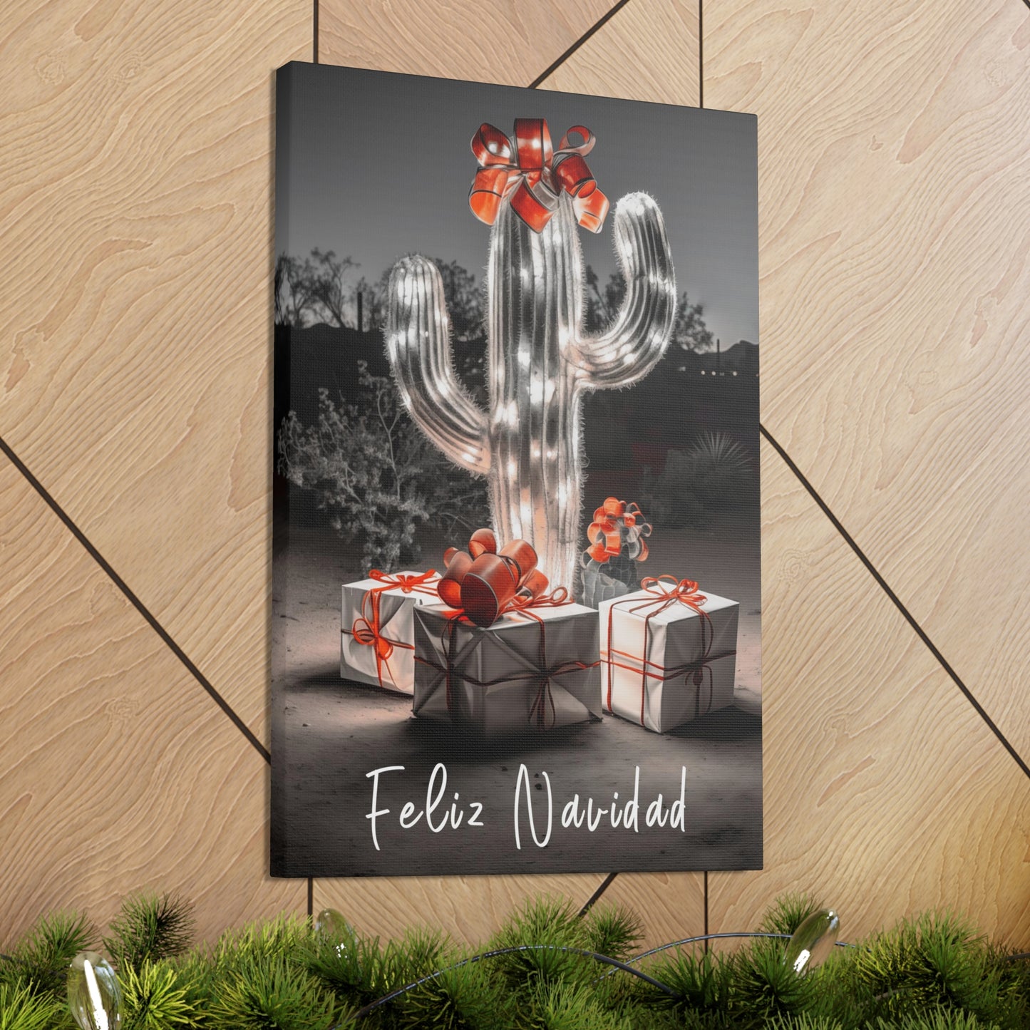 Cactus Feliz Navidad Tree art prints