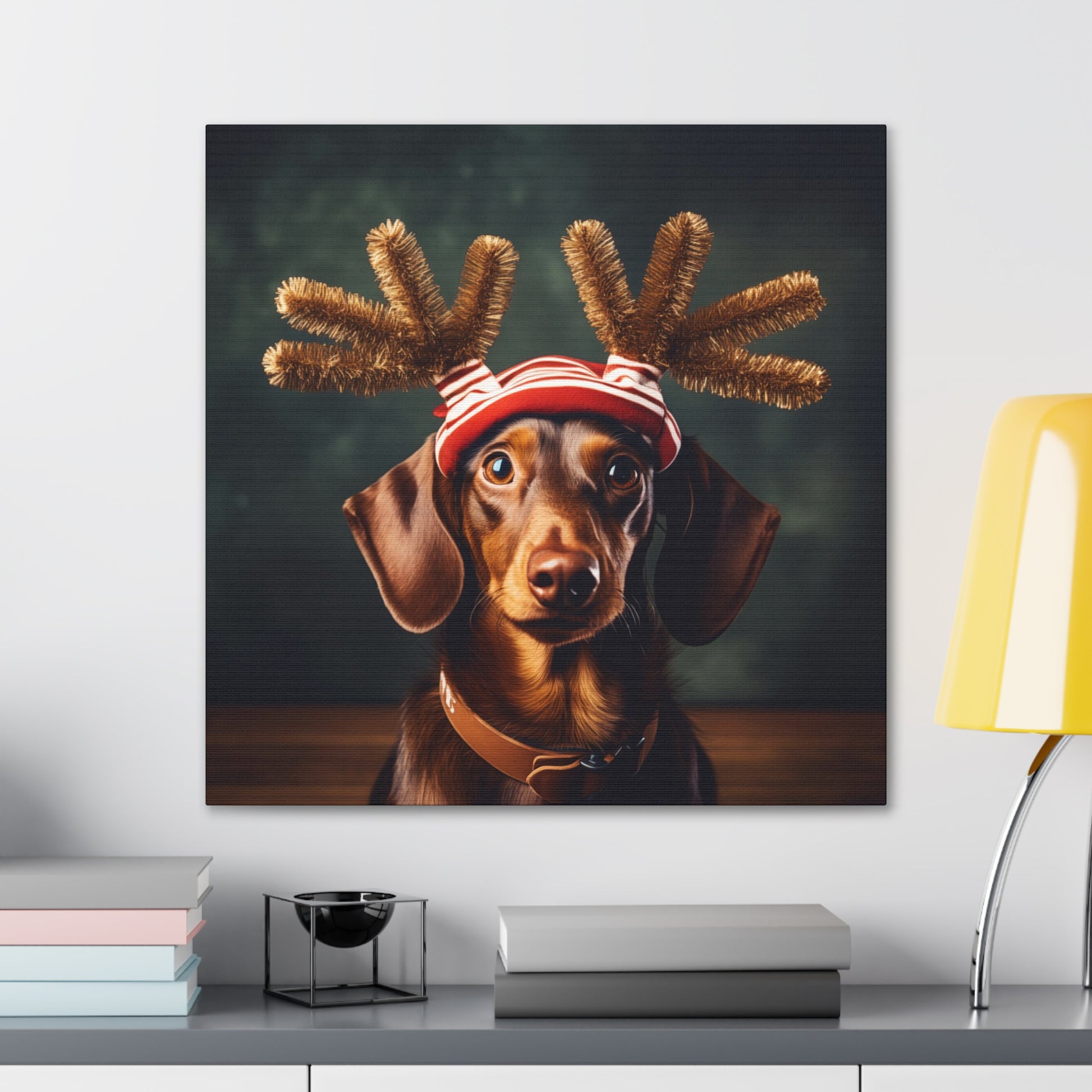 Christmas Dachshund canvas prints
