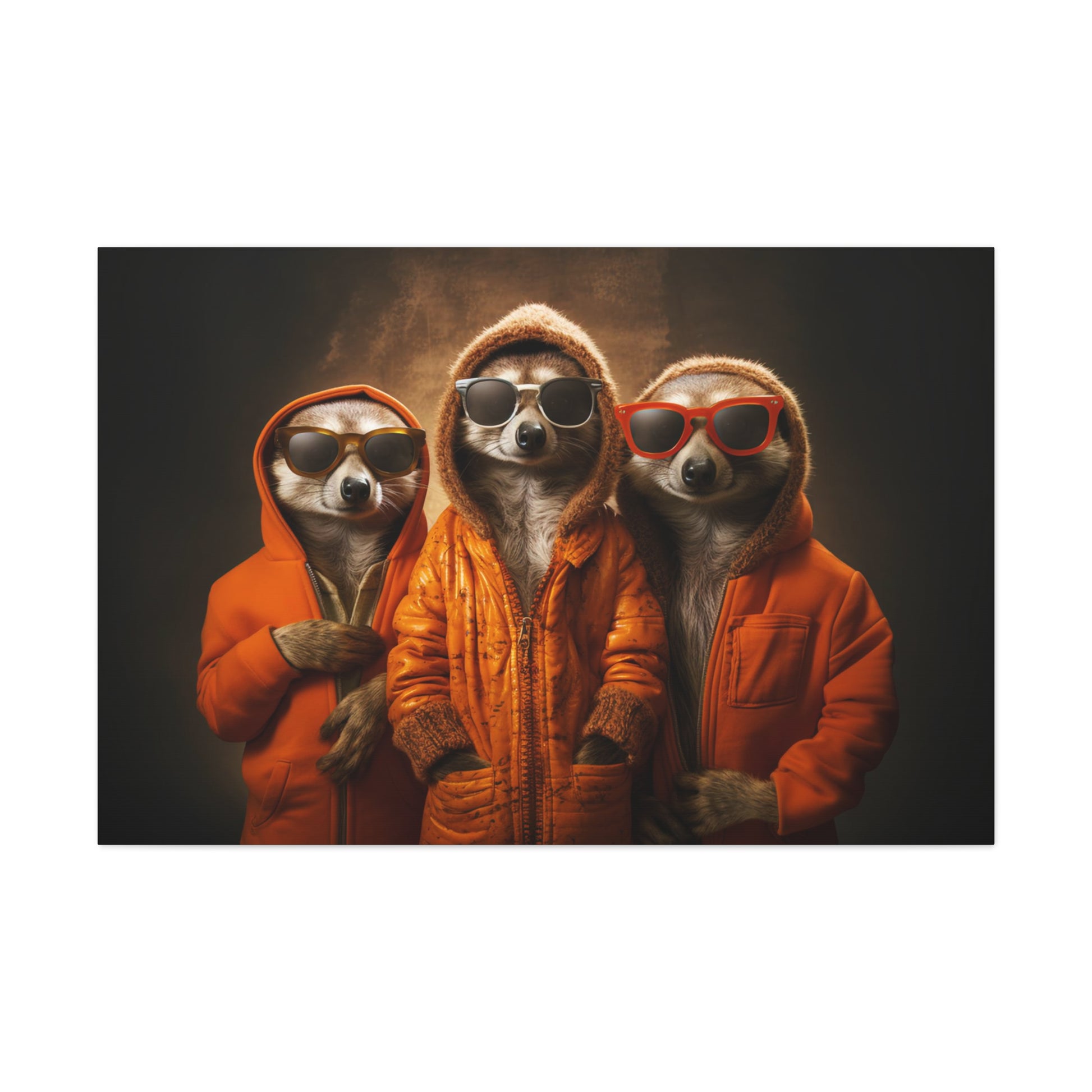 Art Deco Meerkats canvas print