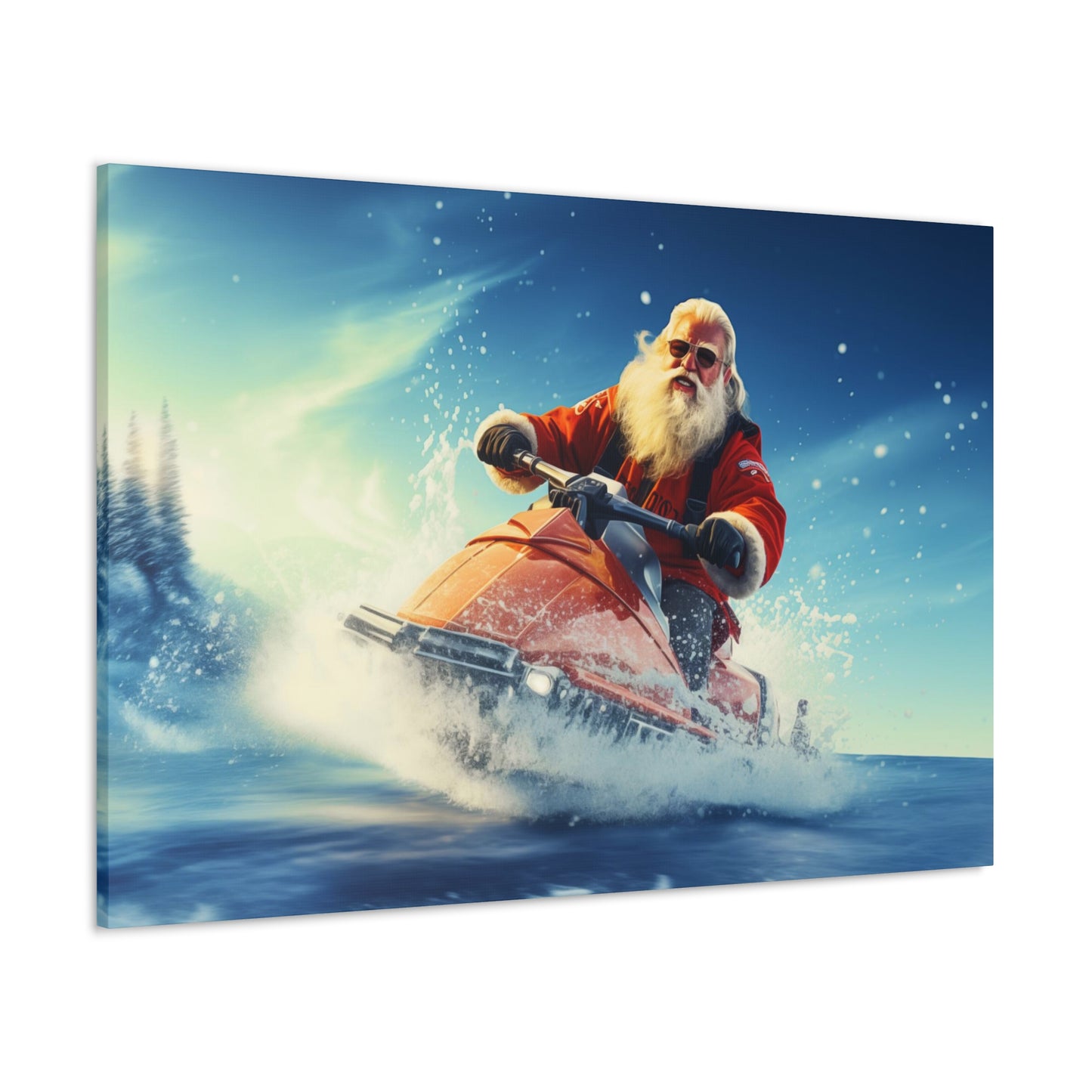 santa claus on jet ski,