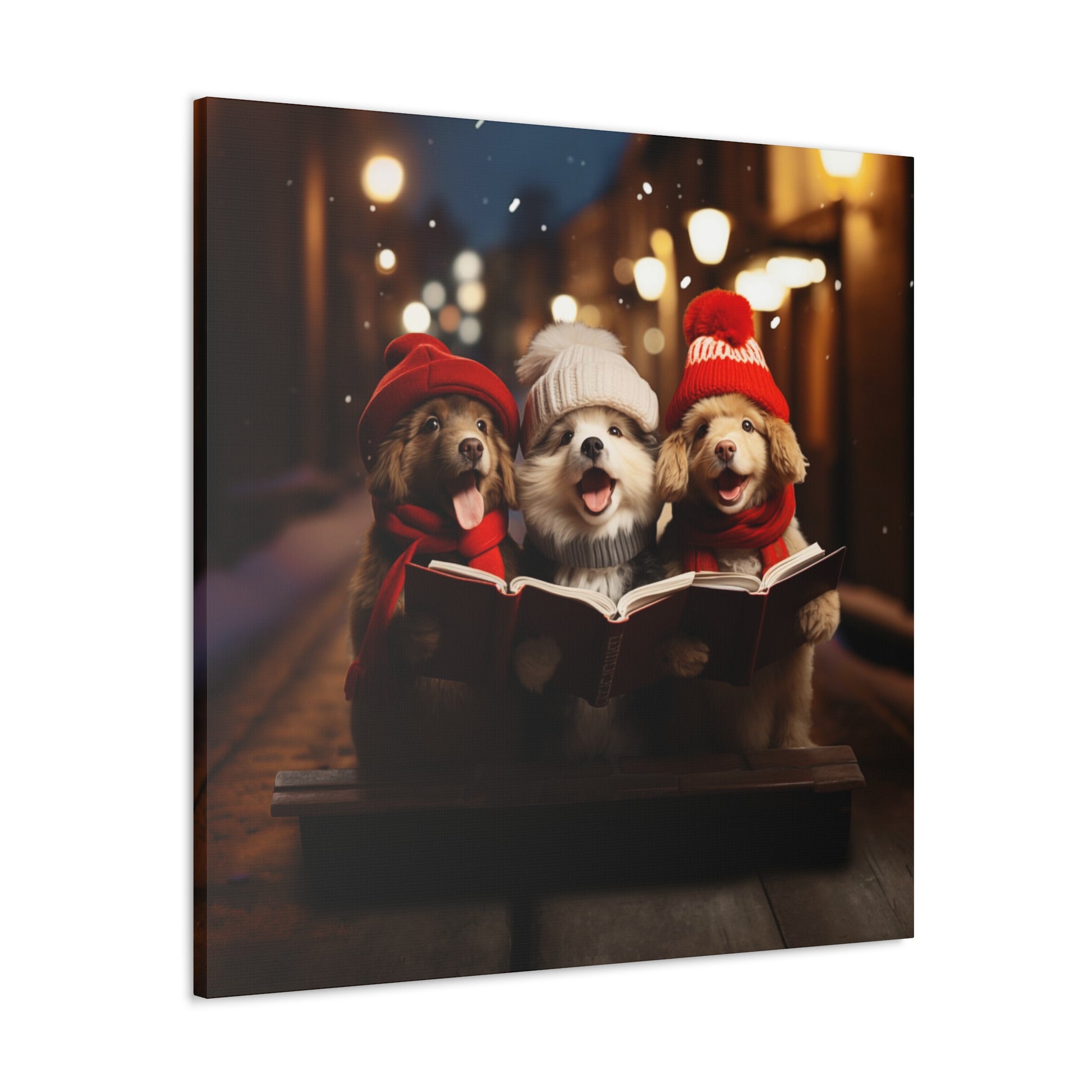 dog Christmas carolers wall decor