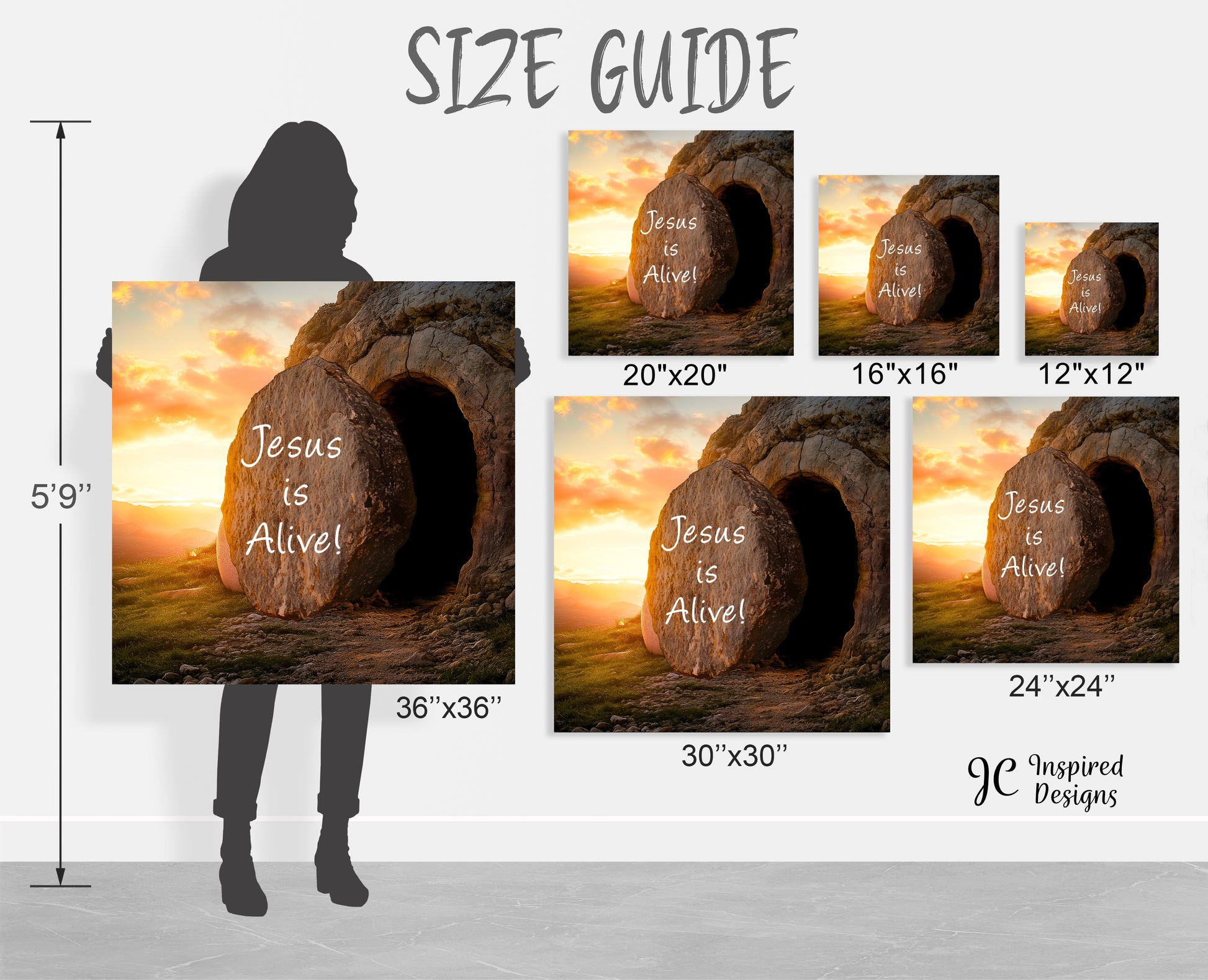 Christian art decor Jesus has risen from the dead