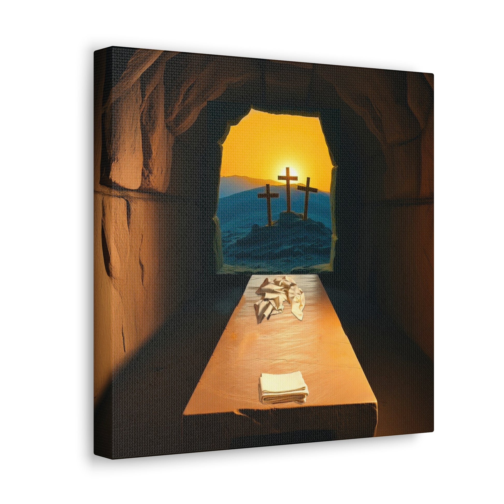 Empty Tomb resurrection of Jesus large poster picture black frame