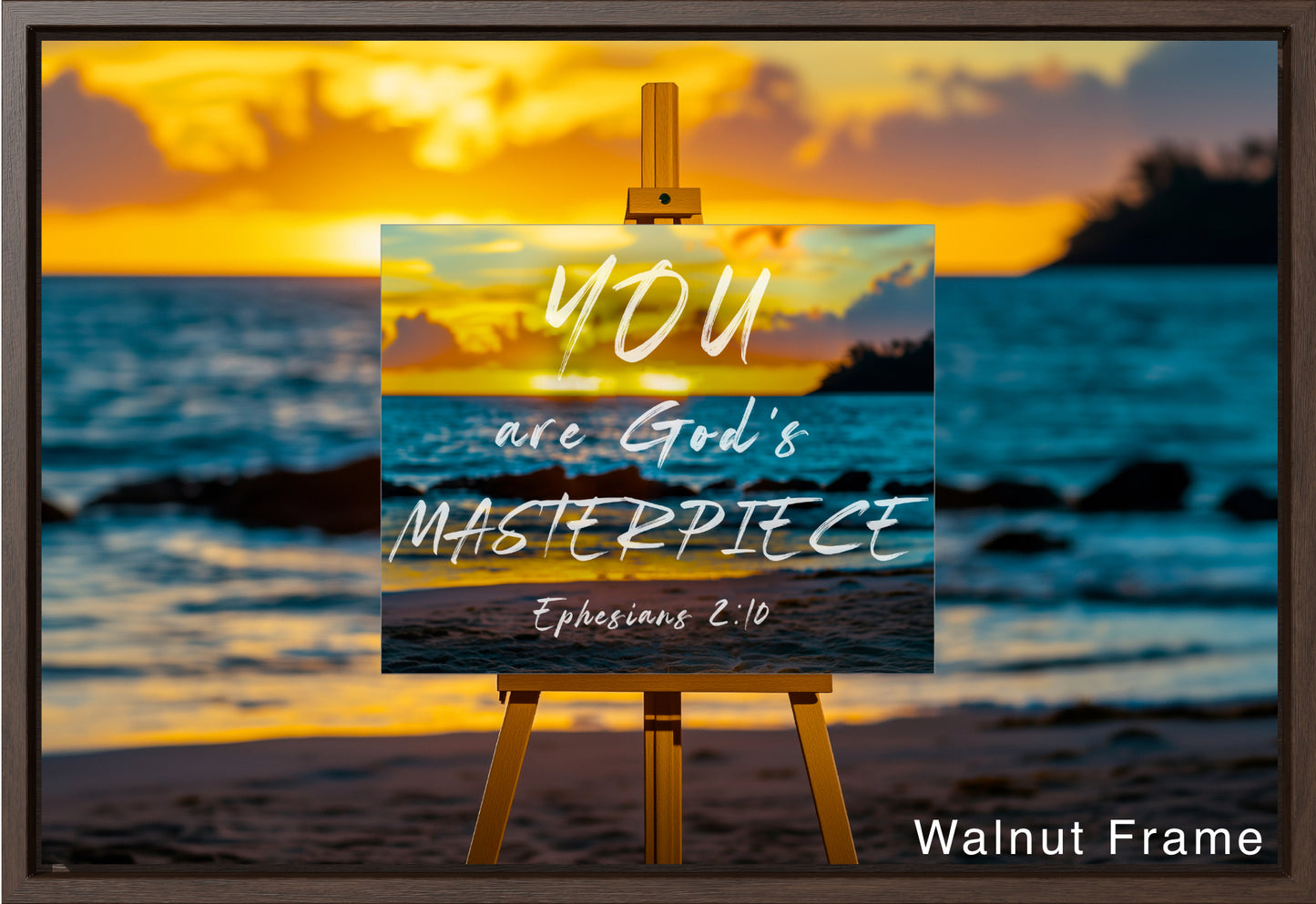 Ephesians 2:10 large poster ocean sunset