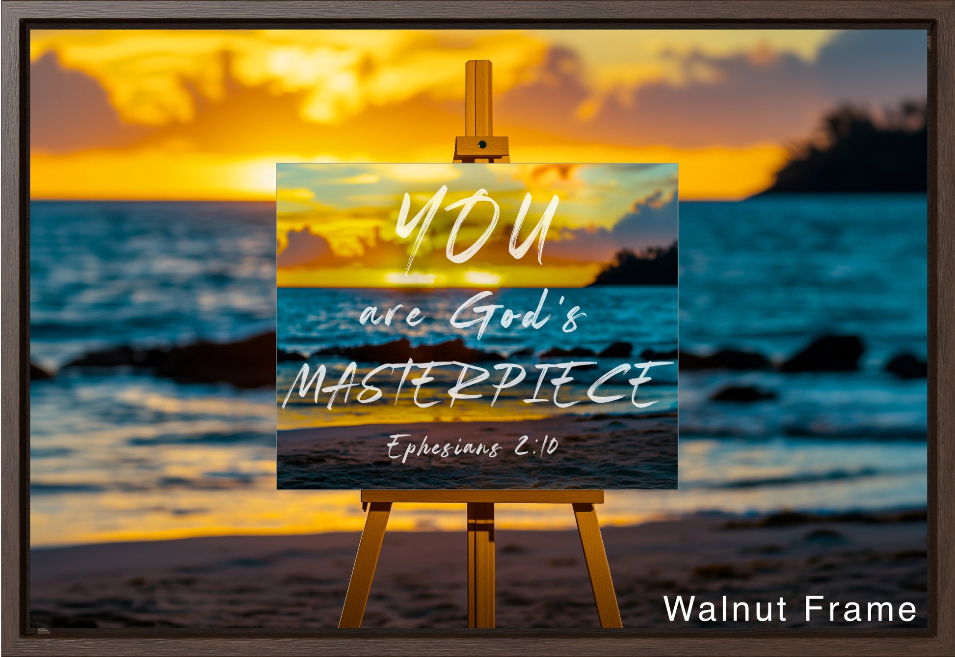 Ephesians 2:10 large poster ocean sunset