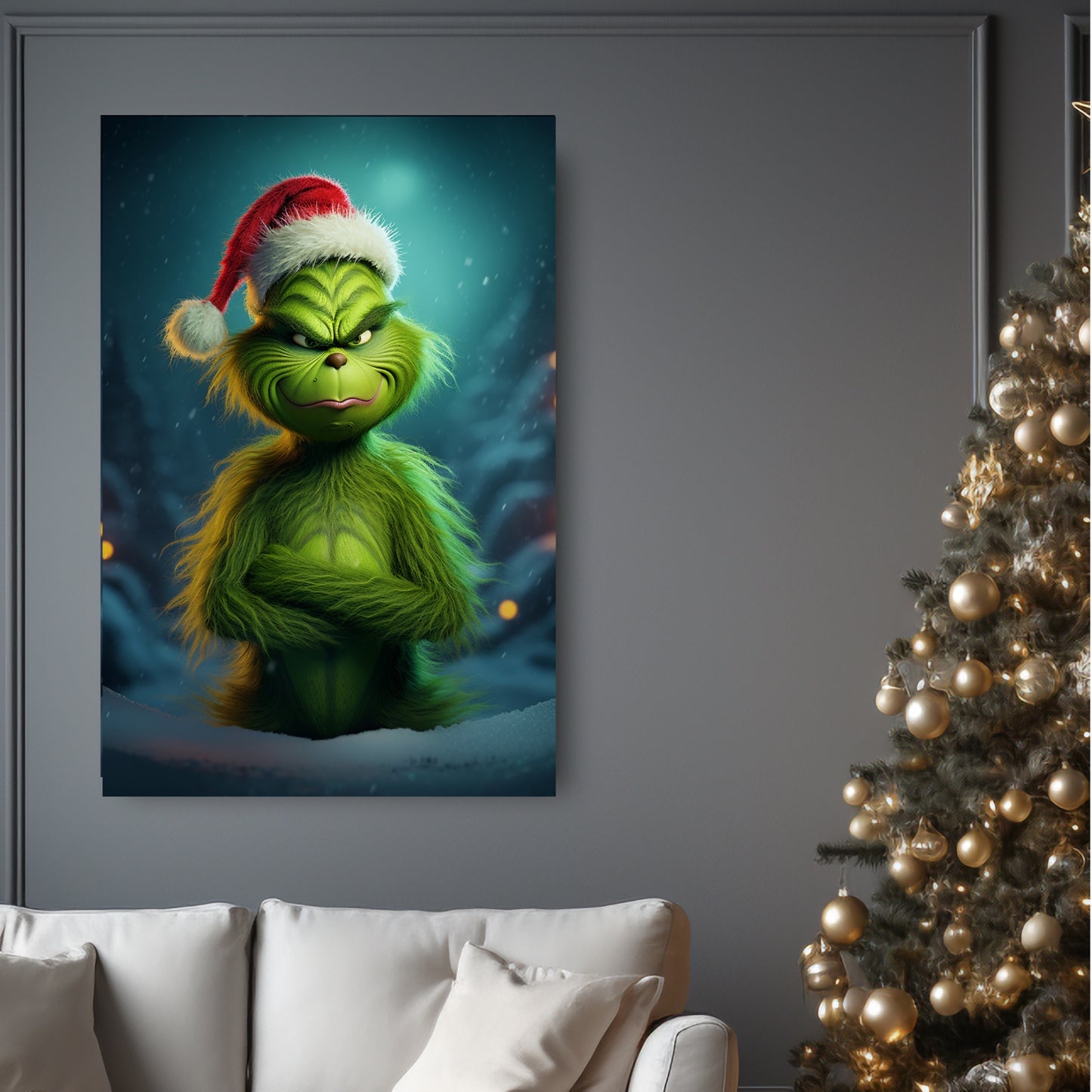 Grinch Christmas wall decor art prints