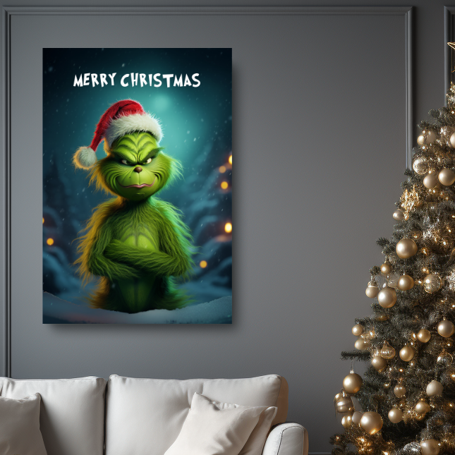 Grinch Christmas canvas print gallery wrap