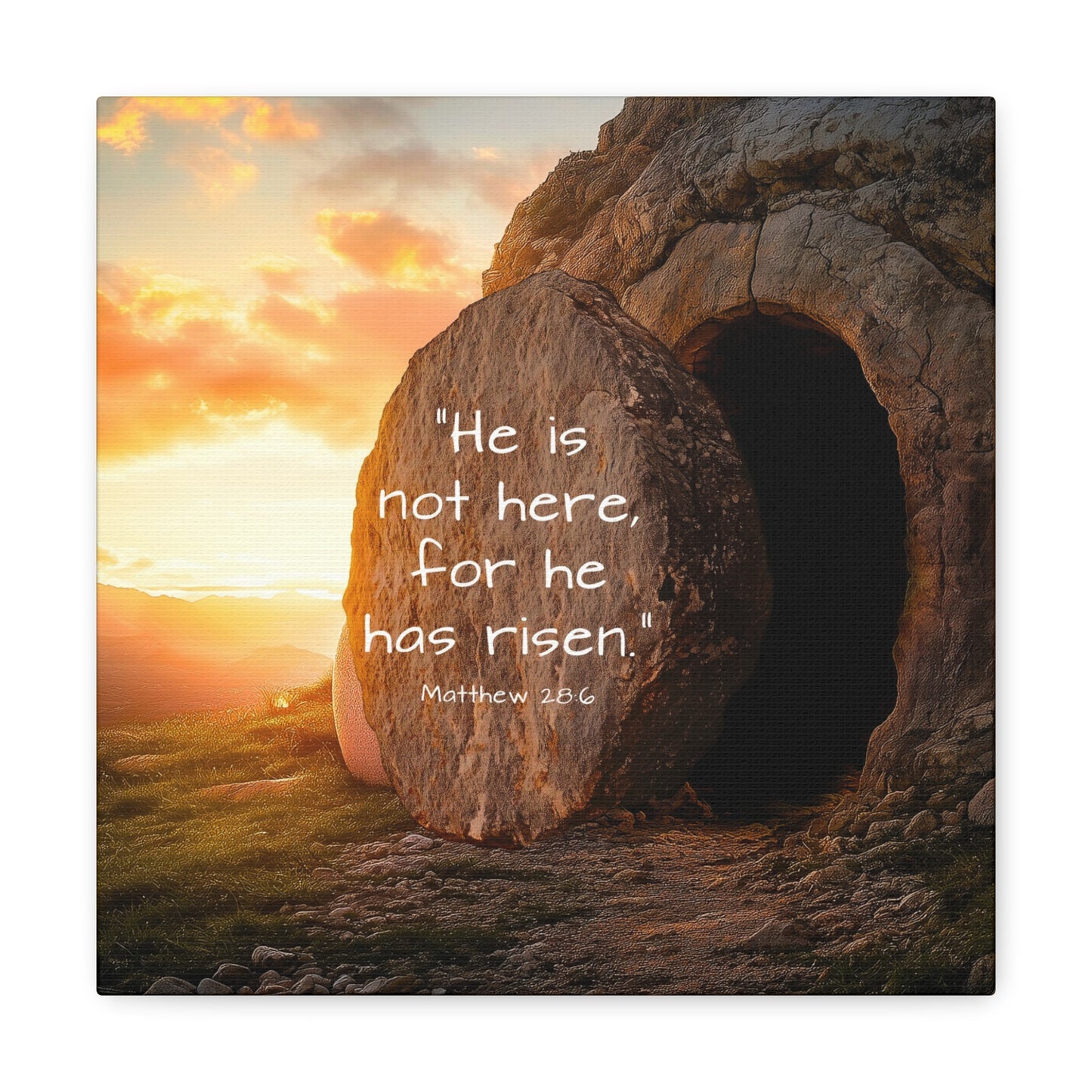 Matthew 28:5-6 Christ is risen scripture quote artwork