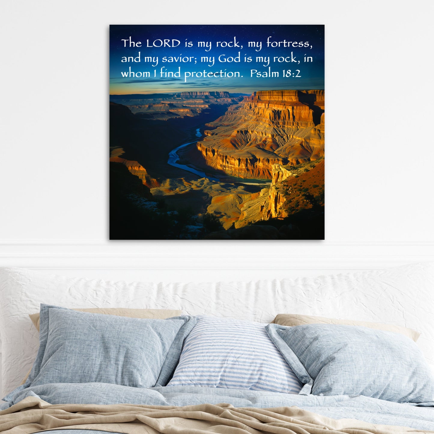 Psalm 18:2 wall decoration scripture mountains large poster