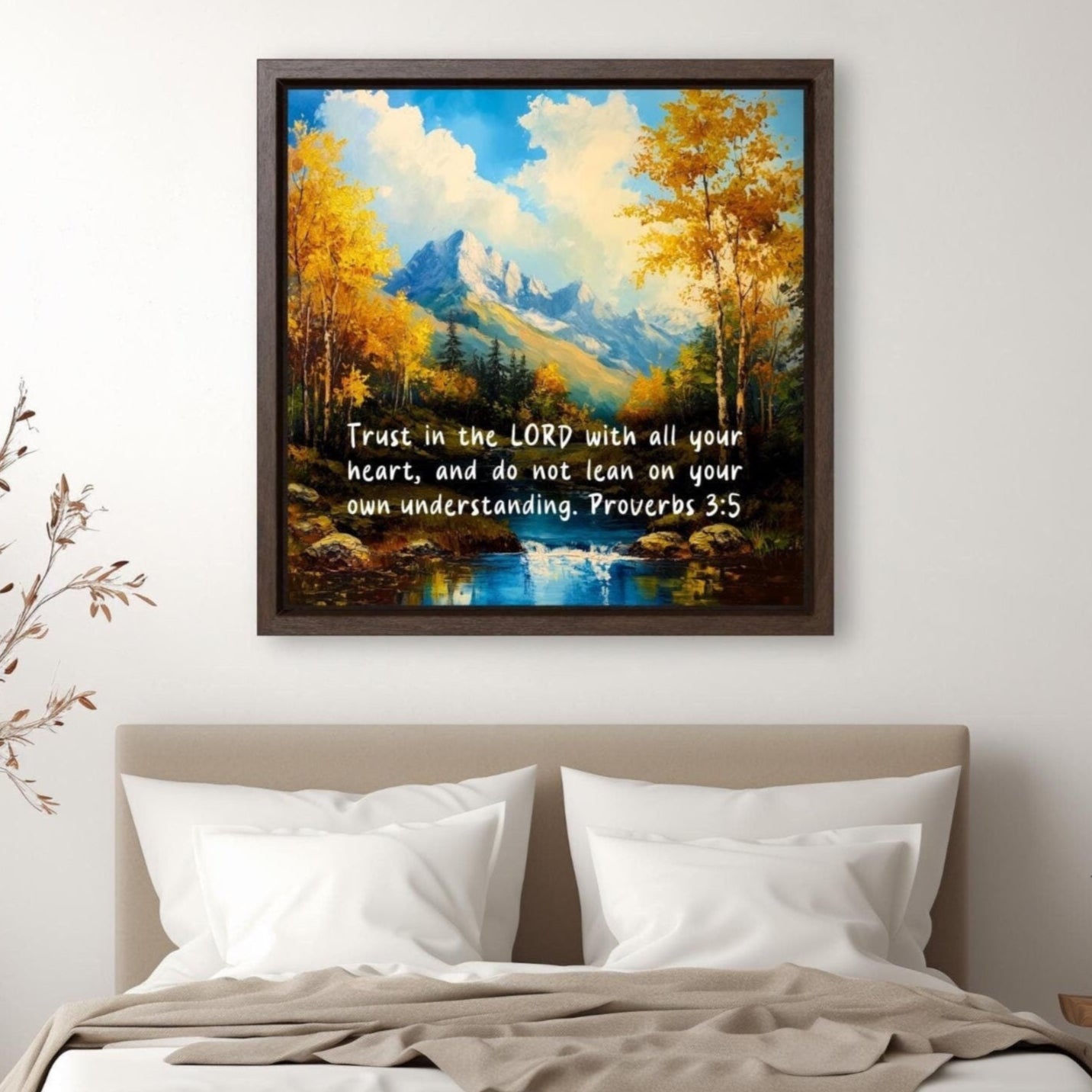aesthetic Christian wall art decor gifts Proverbs 3:5 unique Christian gift ideas