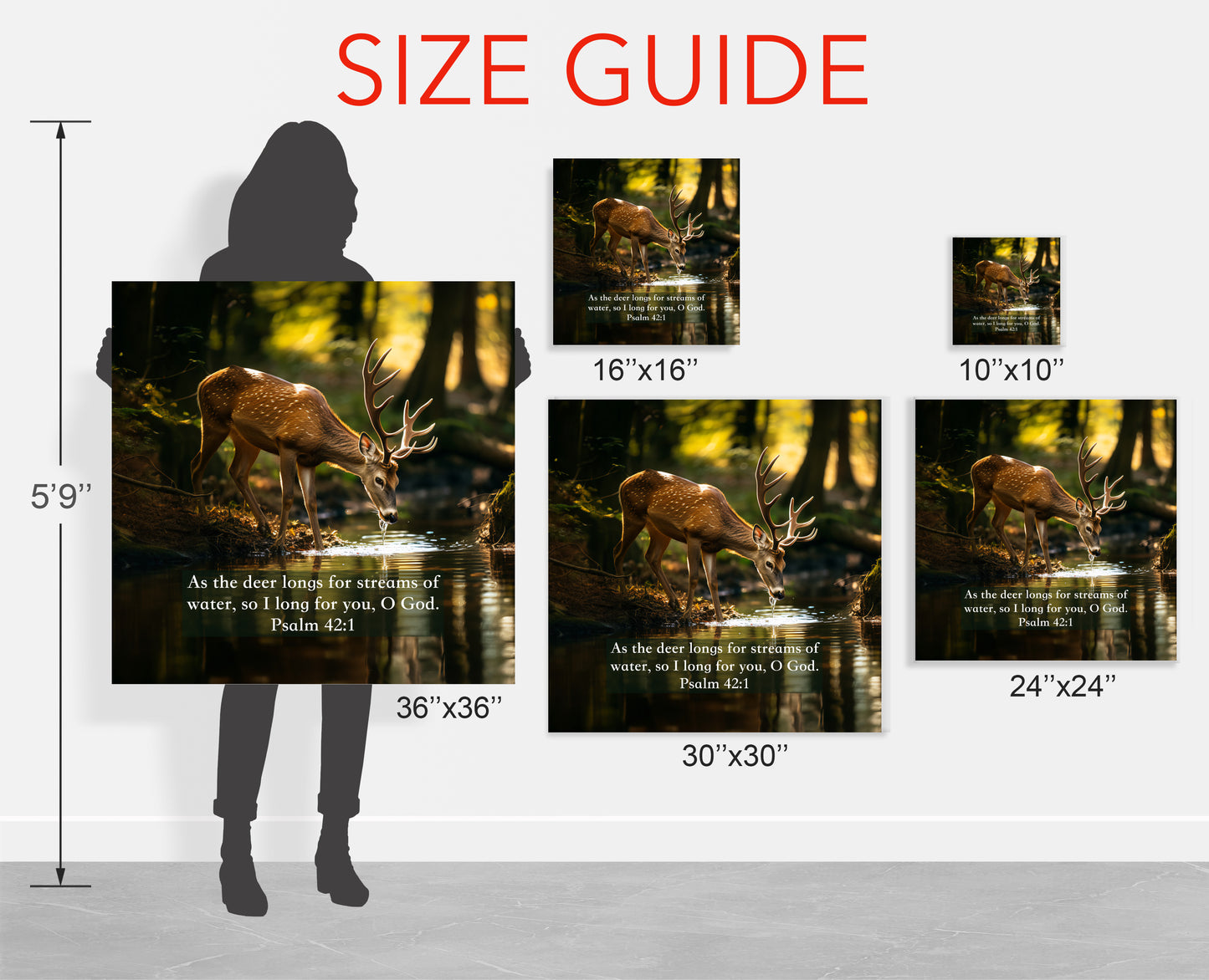 as the deer Christian canvas print