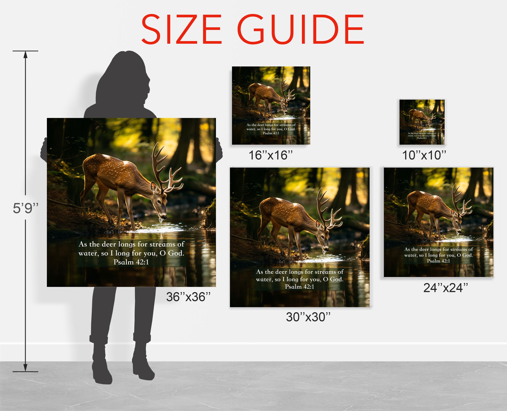 as the deer Christian canvas print